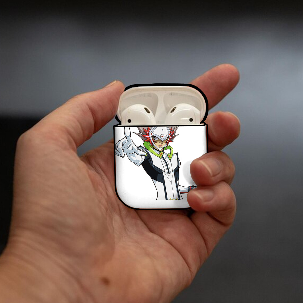 遊☆戯☆王 Yu-Gi-Oh! AirPods 第2世代保護ケース ハードシェル ブラック 耐衝撃・防指紋・カラビナ付き