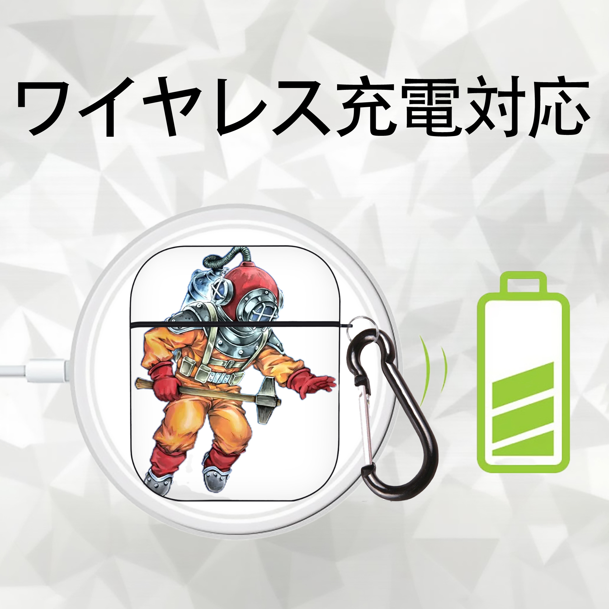 遊☆戯☆王 Yu-Gi-Oh! AirPods 第2世代保護ケース ハードシェル ブラック 耐衝撃・防指紋・カラビナ付き