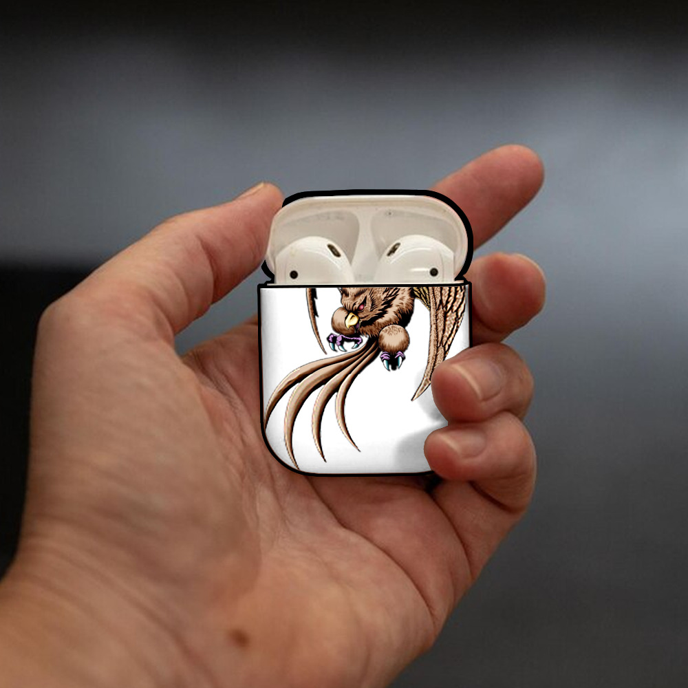 遊☆戯☆王 Yu-Gi-Oh! AirPods 第2世代保護ケース ハードシェル ブラック 耐衝撃・防指紋・カラビナ付き