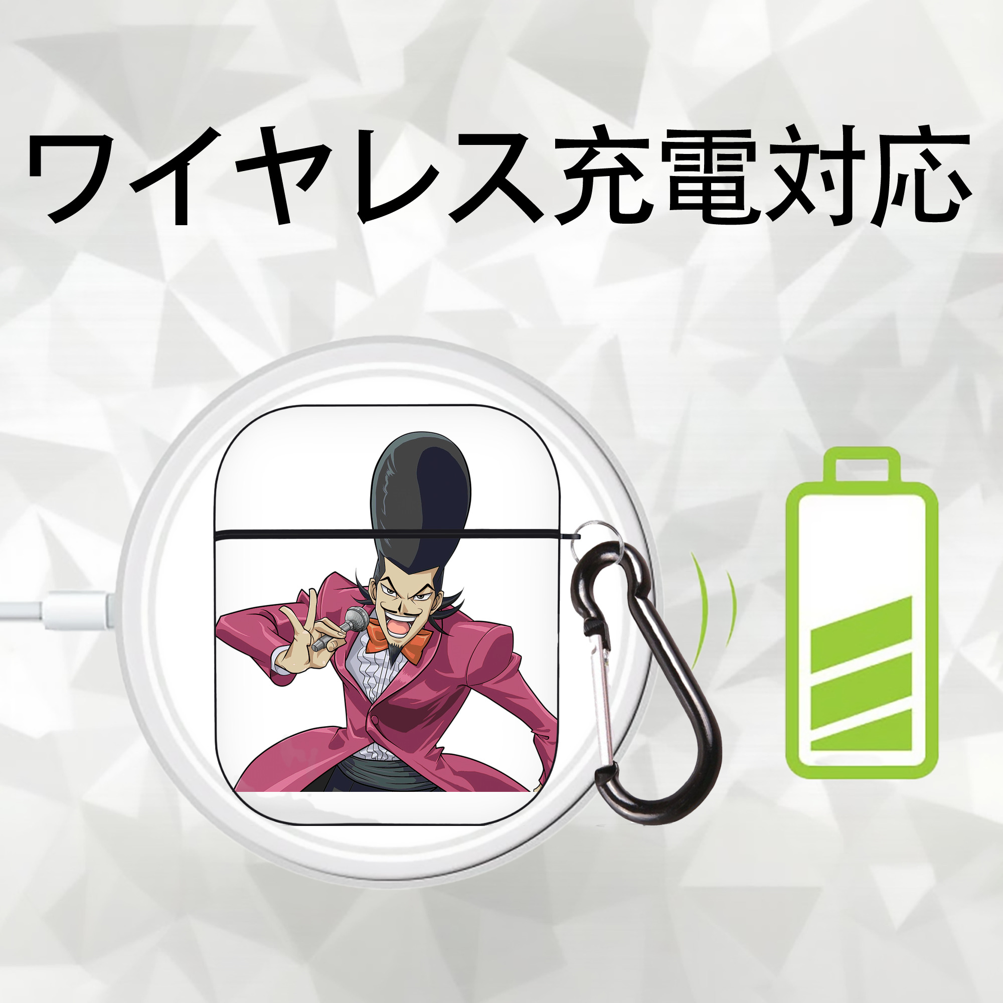 遊☆戯☆王 Yu-Gi-Oh! AirPods 第2世代保護ケース ハードシェル ブラック 耐衝撃・防指紋・カラビナ付き