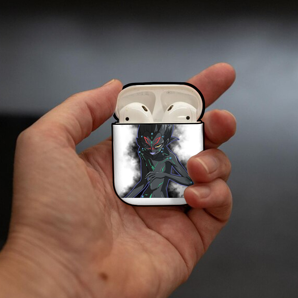 遊☆戯☆王 Yu-Gi-Oh! AirPods 第2世代保護ケース ハードシェル ブラック 耐衝撃・防指紋・カラビナ付き
