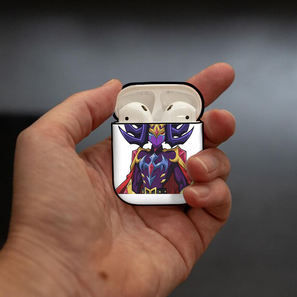 遊☆戯☆王 Yu-Gi-Oh! AirPods 第2世代保護ケース ハードシェル ブラック 耐衝撃・防指紋・カラビナ付き