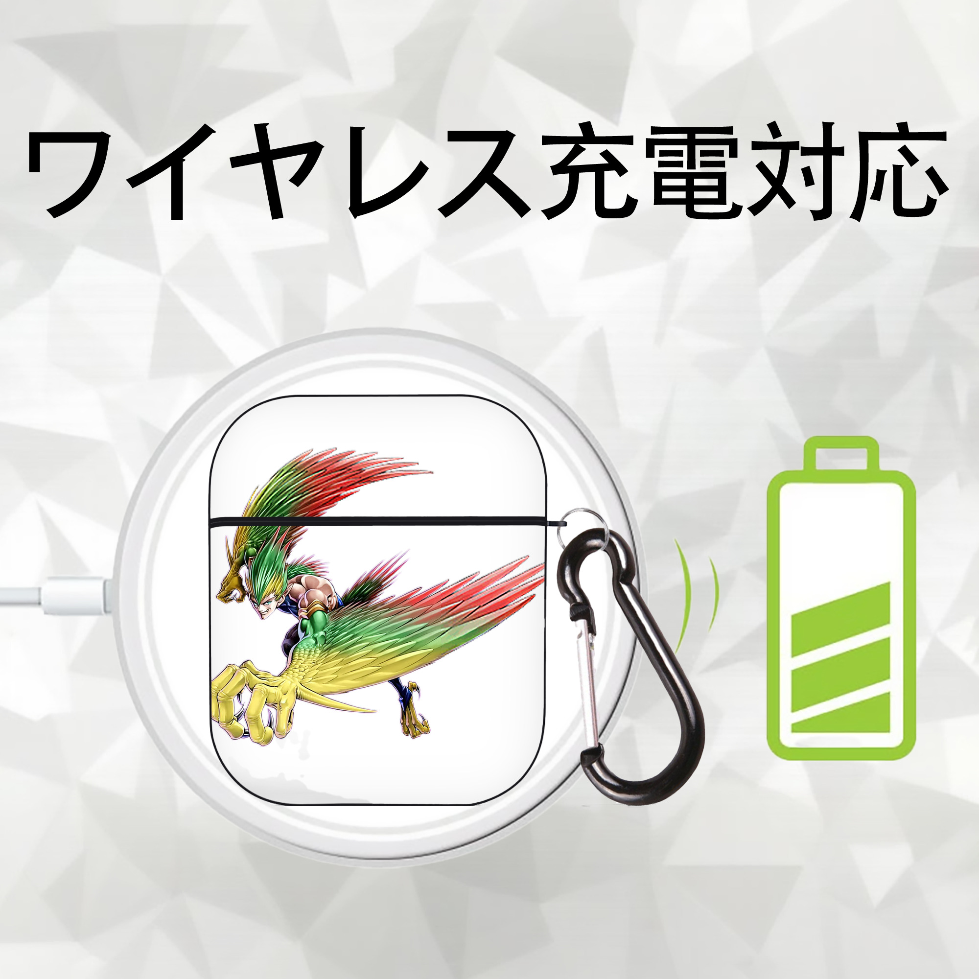 遊☆戯☆王 Yu-Gi-Oh! AirPods 第2世代保護ケース ハードシェル ブラック 耐衝撃・防指紋・カラビナ付き