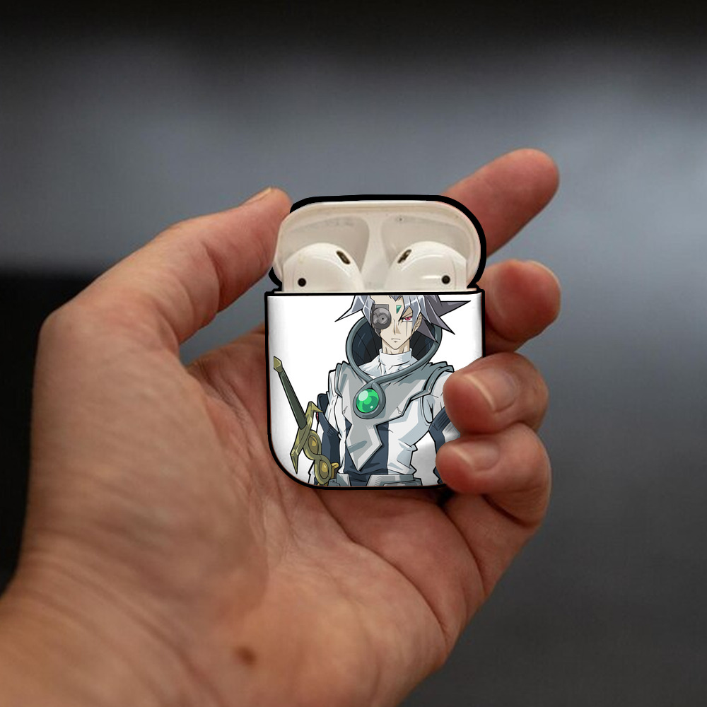 遊☆戯☆王 Yu-Gi-Oh! AirPods 第2世代保護ケース ハードシェル ブラック 耐衝撃・防指紋・カラビナ付き
