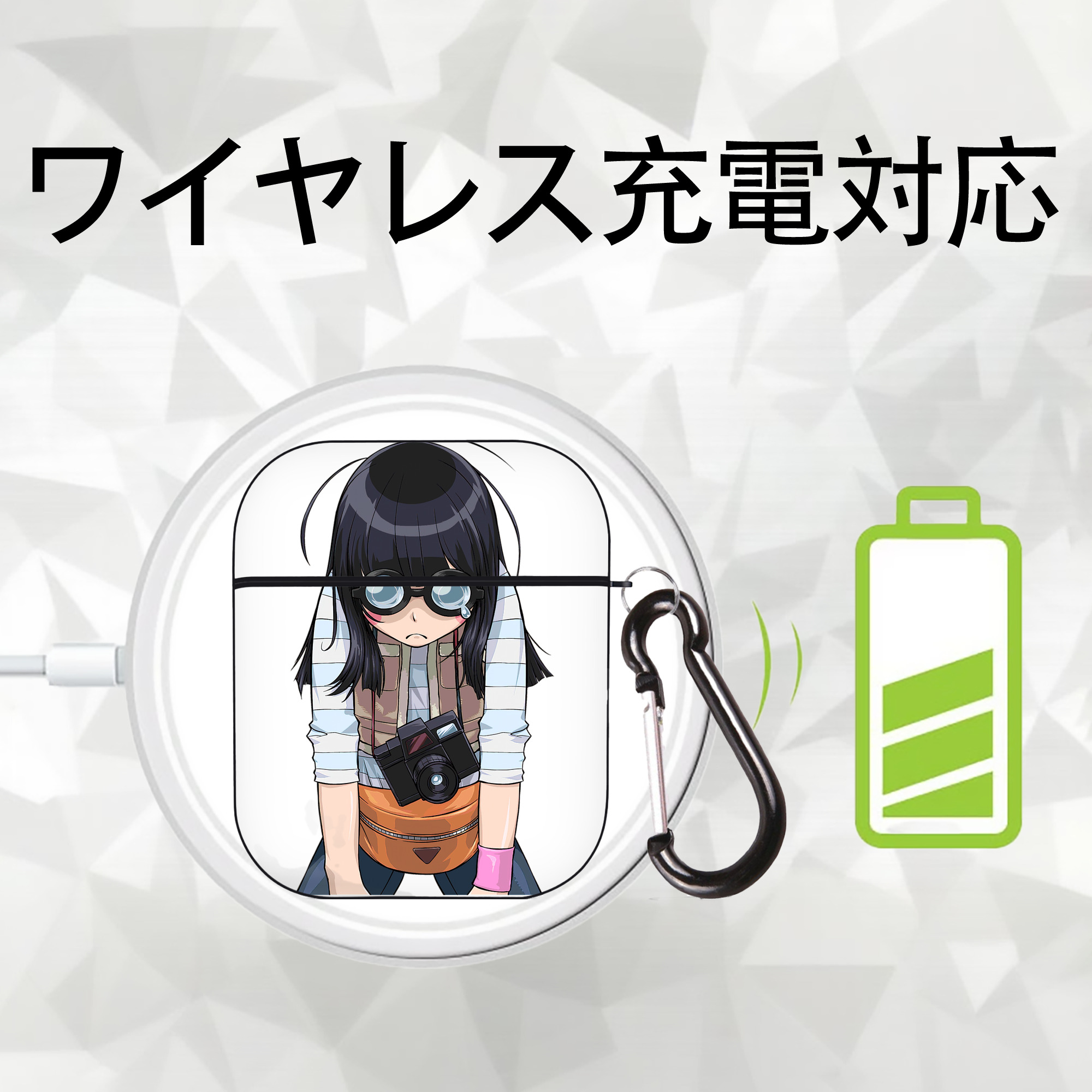 遊☆戯☆王 Yu-Gi-Oh! AirPods 第2世代保護ケース ハードシェル ブラック 耐衝撃・防指紋・カラビナ付き
