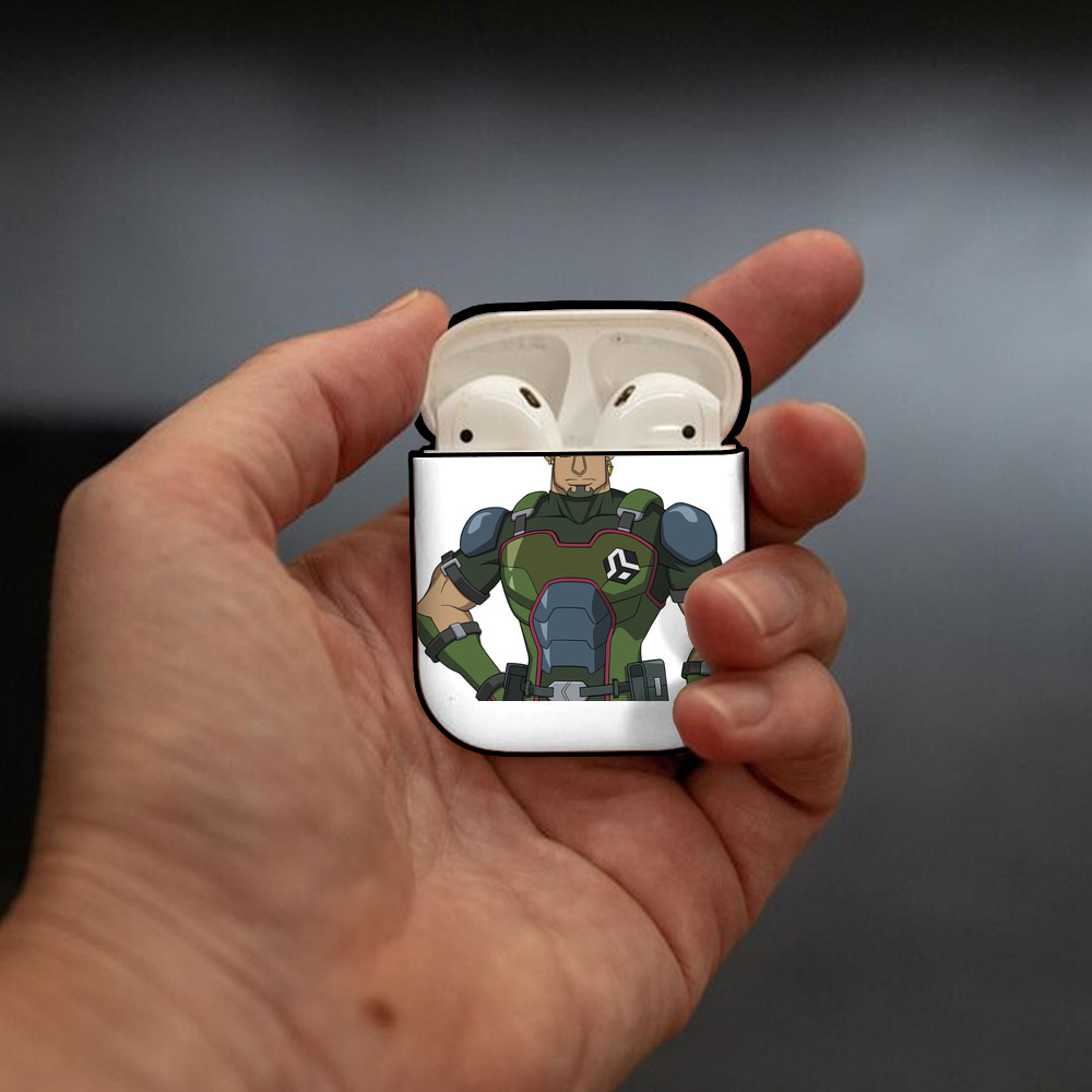 遊☆戯☆王 Yu-Gi-Oh! AirPods 第2世代保護ケース ハードシェル ブラック 耐衝撃・防指紋・カラビナ付き