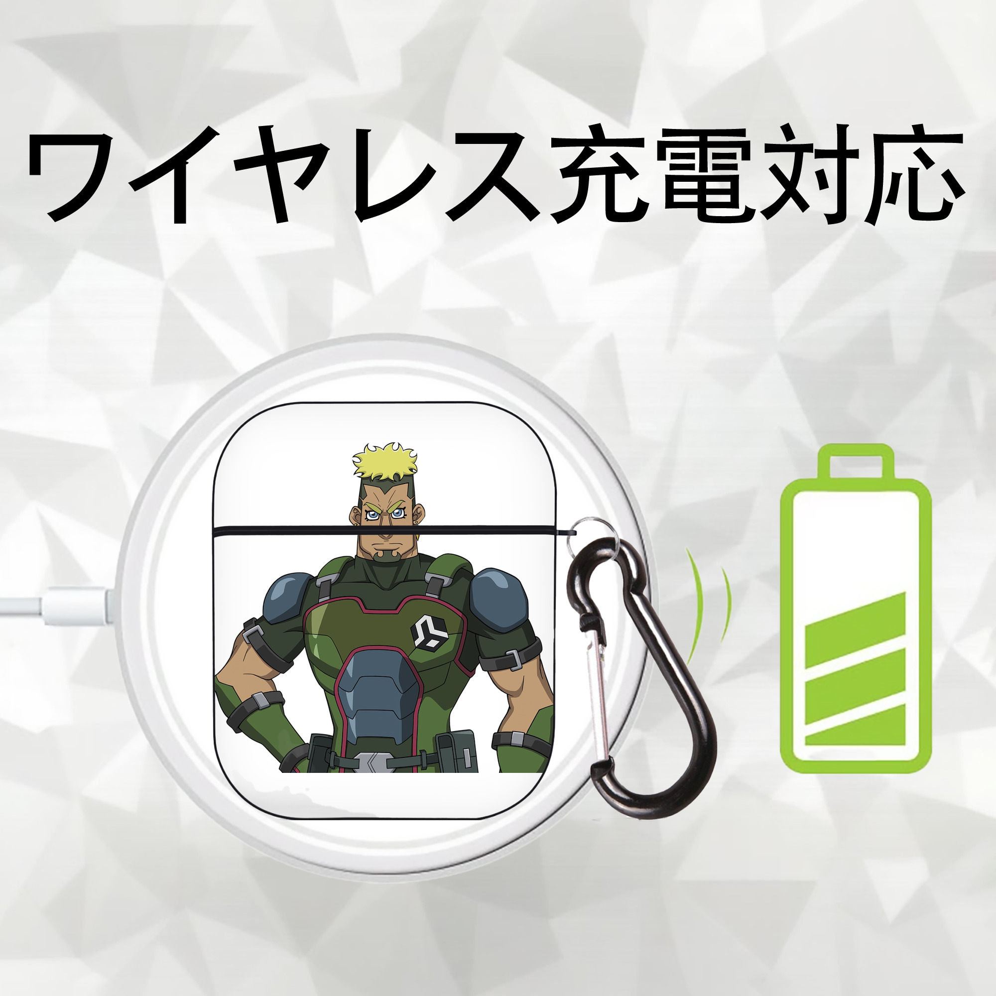 遊☆戯☆王 Yu-Gi-Oh! AirPods 第2世代保護ケース ハードシェル ブラック 耐衝撃・防指紋・カラビナ付き
