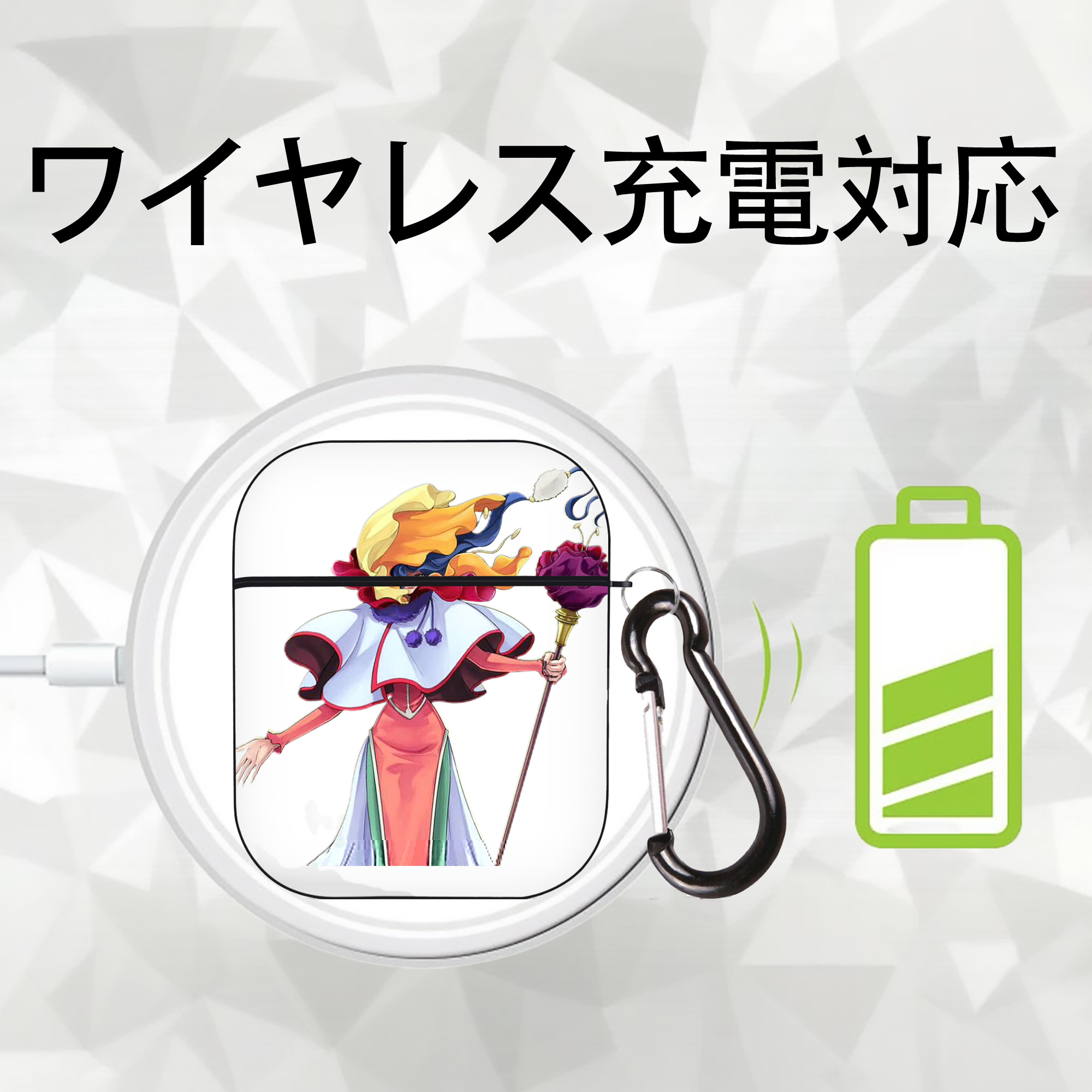 遊☆戯☆王 Yu-Gi-Oh! AirPods 第2世代保護ケース ハードシェル ブラック 耐衝撃・防指紋・カラビナ付き