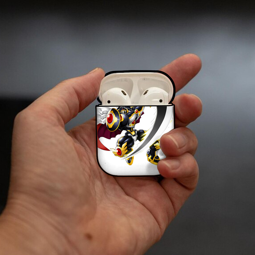 遊☆戯☆王 Yu-Gi-Oh! AirPods 第2世代保護ケース ハードシェル ブラック 耐衝撃・防指紋・カラビナ付き