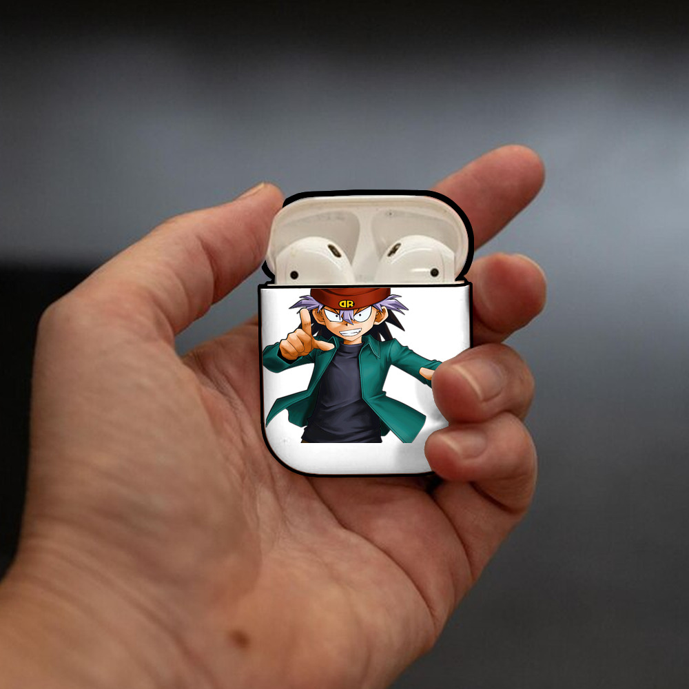 遊☆戯☆王 Yu-Gi-Oh! AirPods 第2世代保護ケース ハードシェル ブラック 耐衝撃・防指紋・カラビナ付き