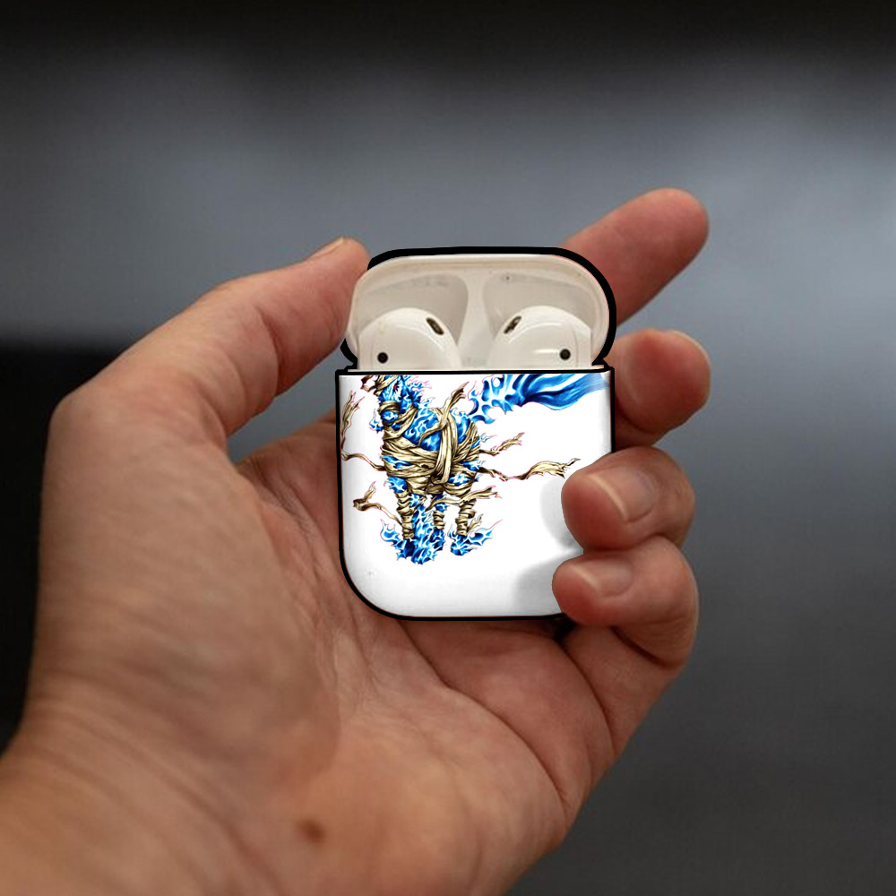 遊☆戯☆王 Yu-Gi-Oh! AirPods 第2世代保護ケース ハードシェル ブラック 耐衝撃・防指紋・カラビナ付き