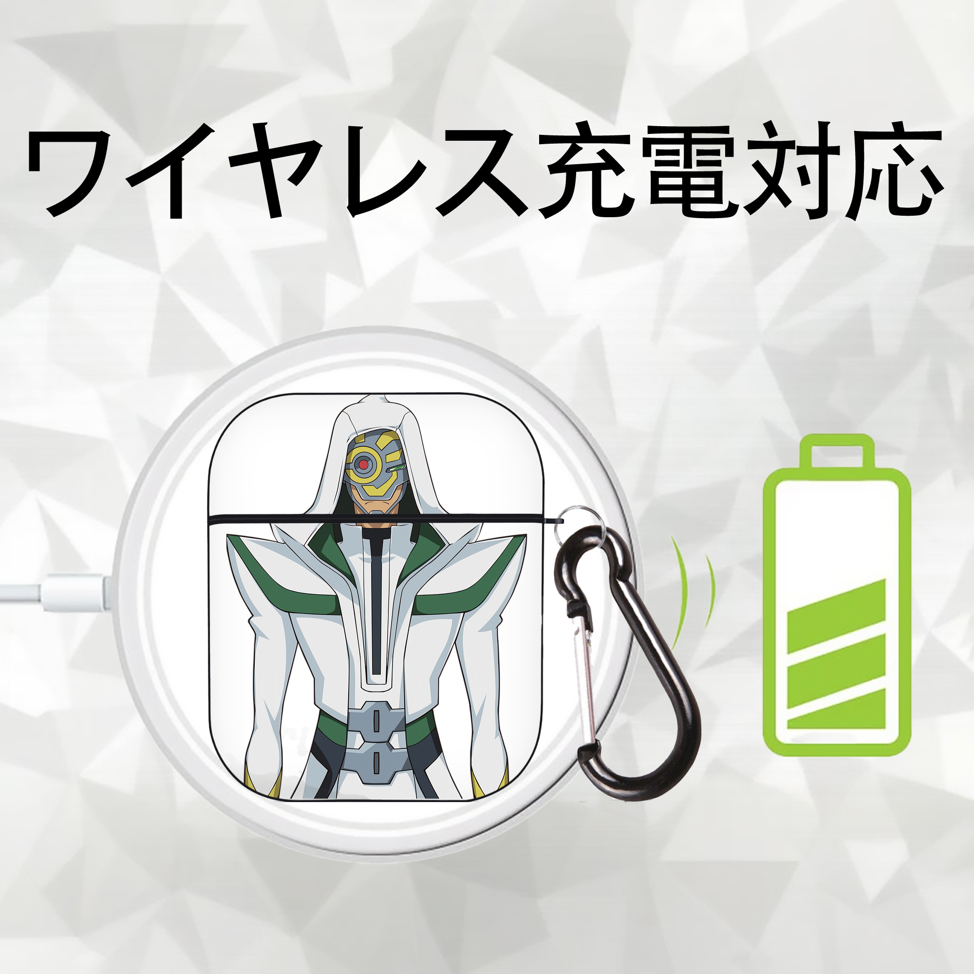 遊☆戯☆王 Yu-Gi-Oh! AirPods 第2世代保護ケース ハードシェル ブラック 耐衝撃・防指紋・カラビナ付き