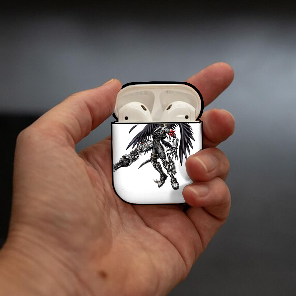遊☆戯☆王 Yu-Gi-Oh! AirPods 第2世代保護ケース ハードシェル ブラック 耐衝撃・防指紋・カラビナ付き