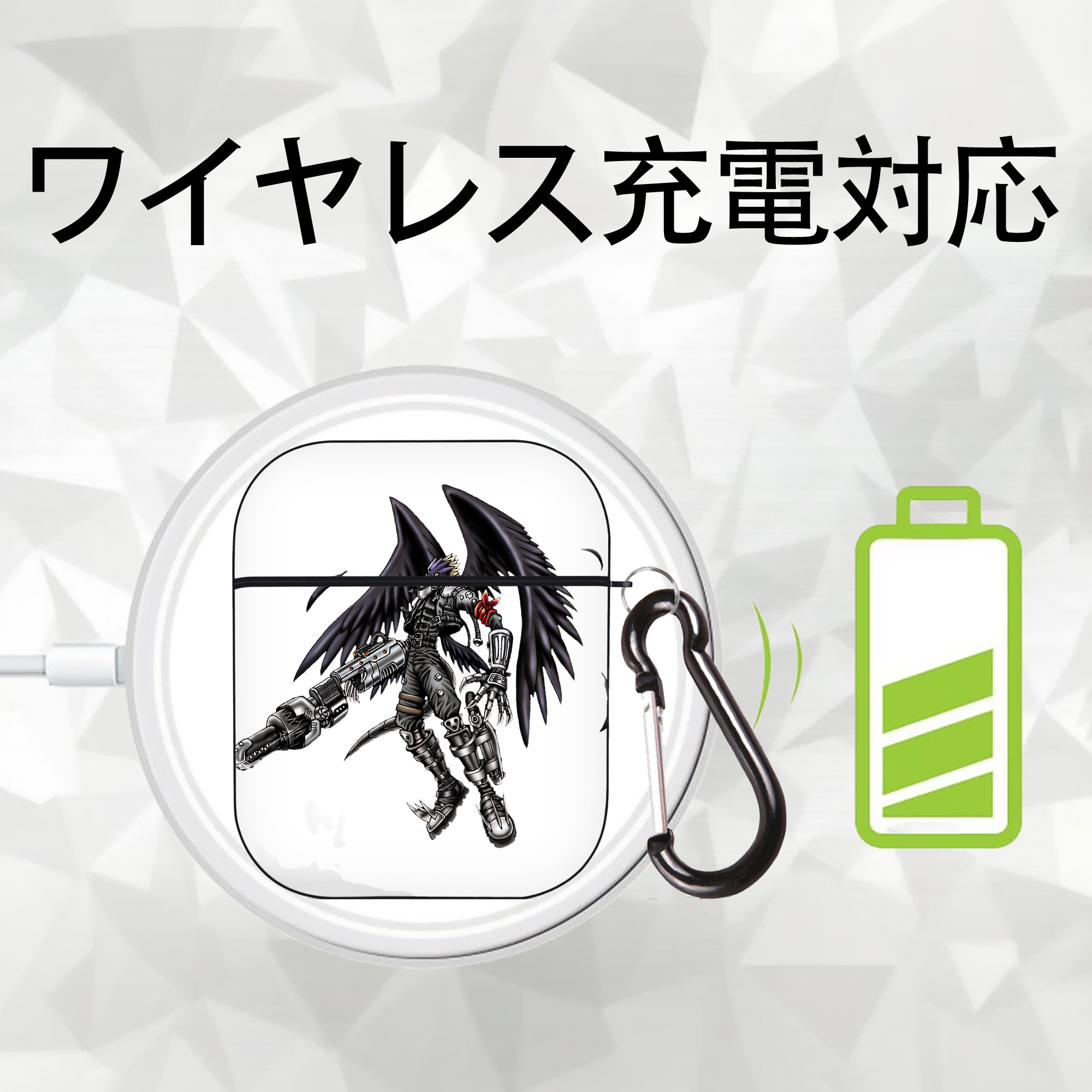 遊☆戯☆王 Yu-Gi-Oh! AirPods 第2世代保護ケース ハードシェル ブラック 耐衝撃・防指紋・カラビナ付き