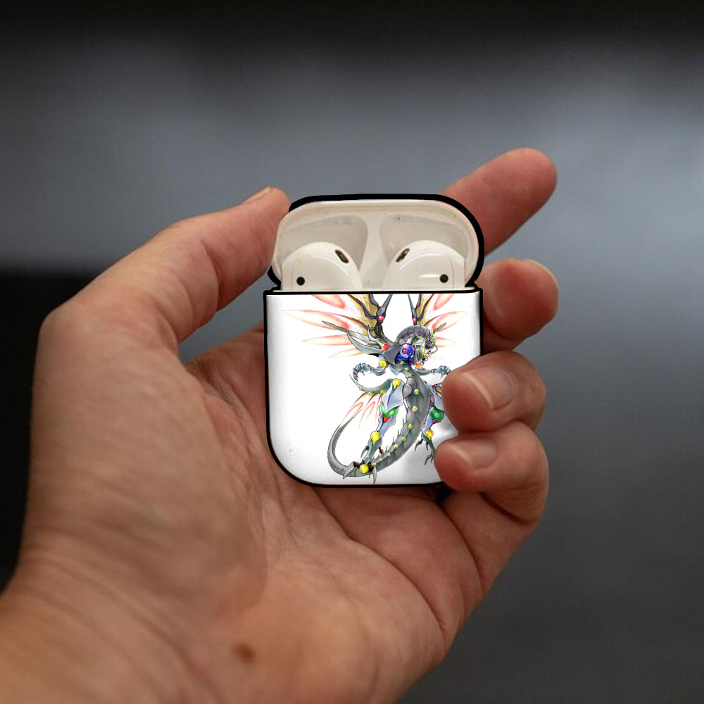 遊☆戯☆王 Yu-Gi-Oh! AirPods 第2世代保護ケース ハードシェル ブラック 耐衝撃・防指紋・カラビナ付き