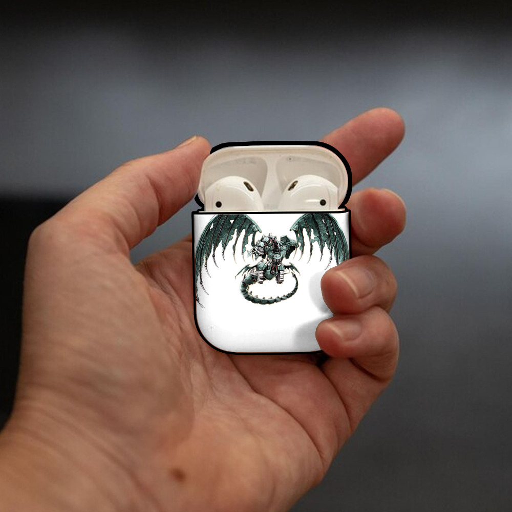遊☆戯☆王 Yu-Gi-Oh! AirPods 第2世代保護ケース ハードシェル ブラック 耐衝撃・防指紋・カラビナ付き