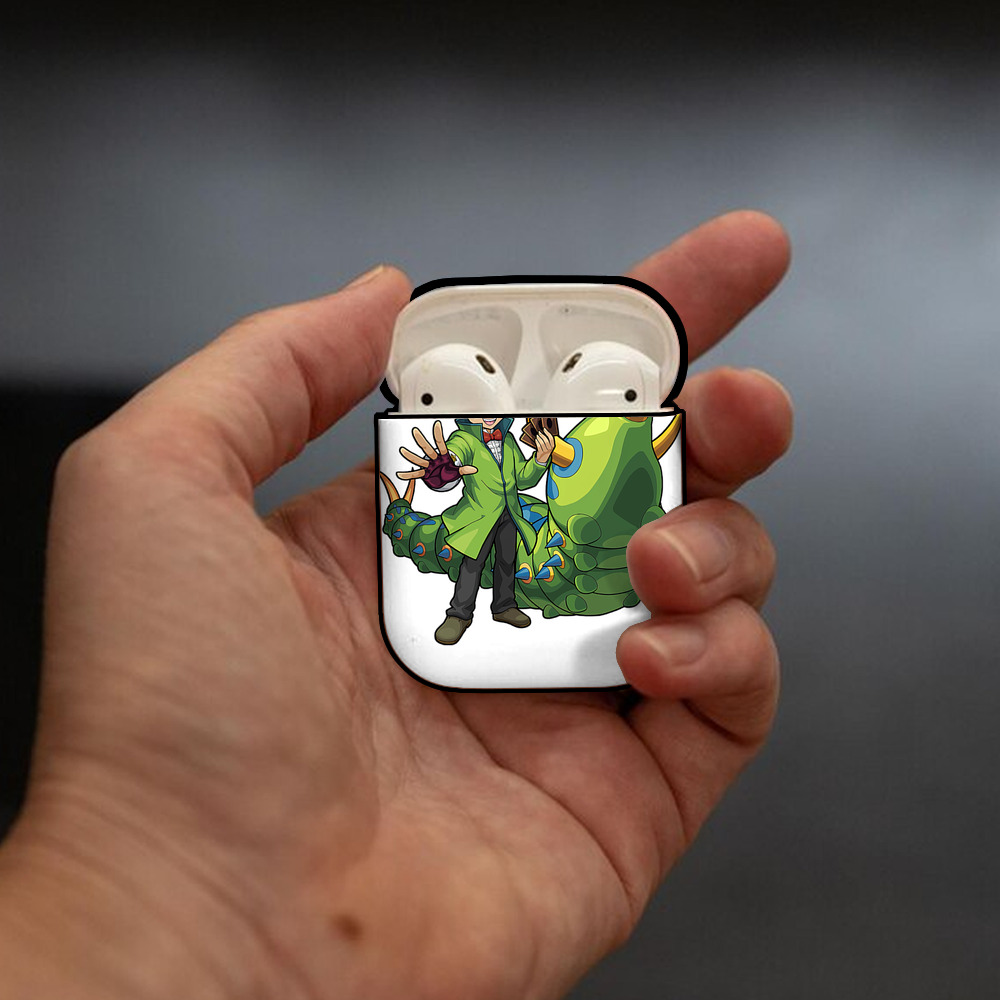 遊☆戯☆王 Yu-Gi-Oh! AirPods 第2世代保護ケース ハードシェル ブラック 耐衝撃・防指紋・カラビナ付き