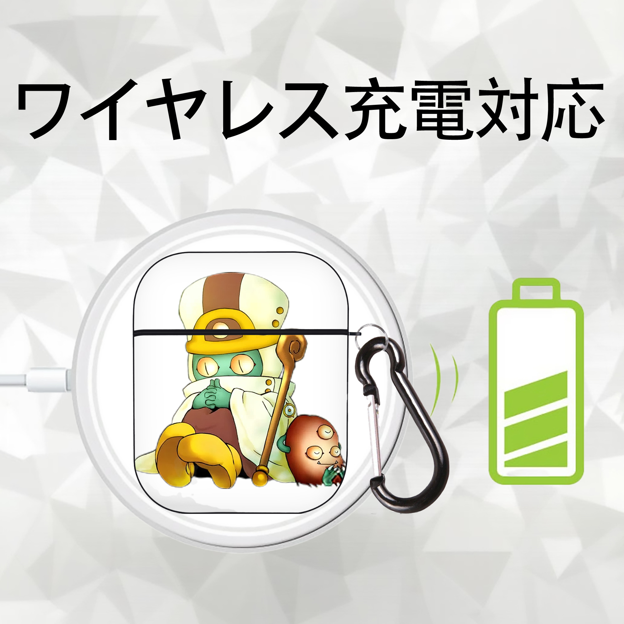 遊☆戯☆王 Yu-Gi-Oh! AirPods 第2世代保護ケース ハードシェル ブラック 耐衝撃・防指紋・カラビナ付き