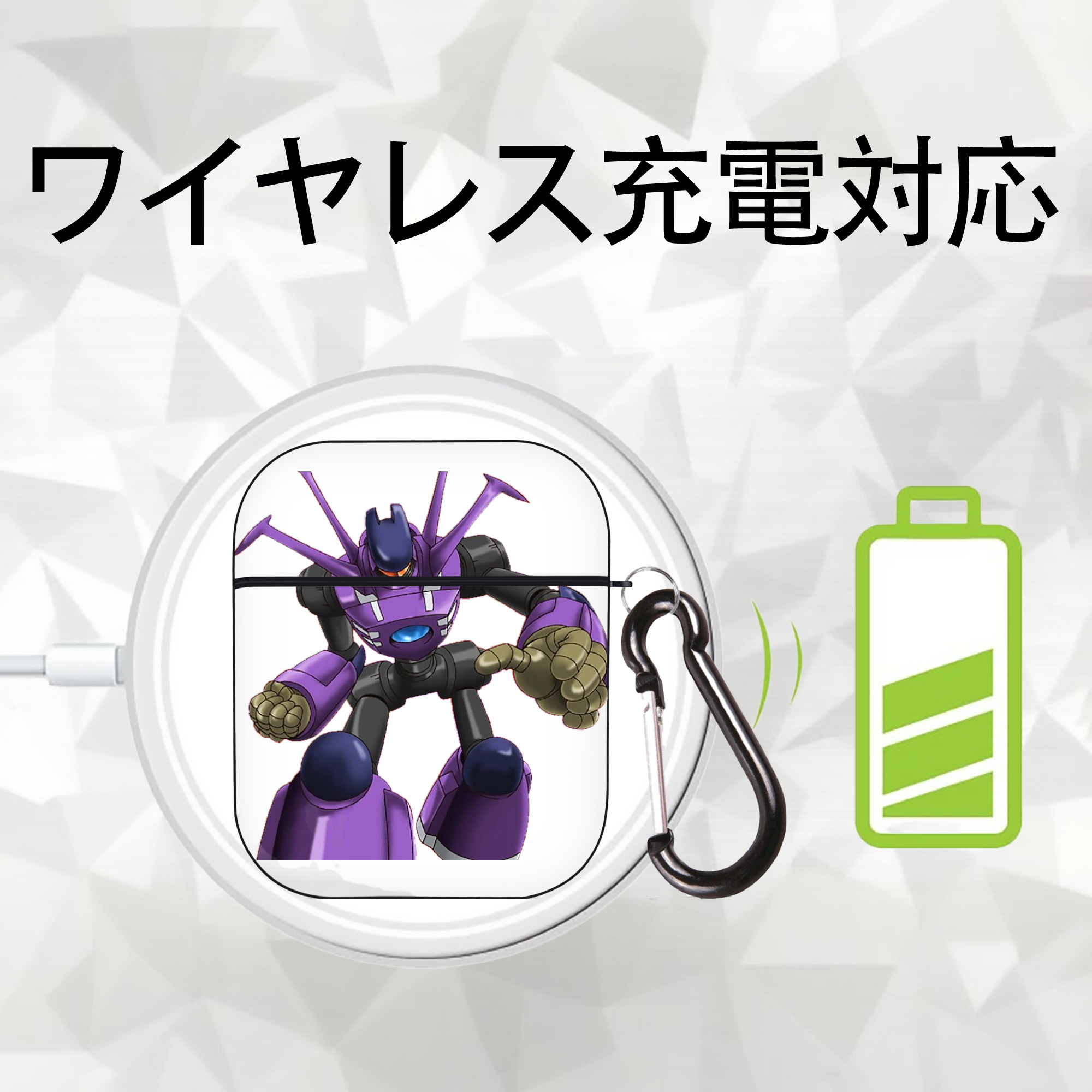 遊☆戯☆王 Yu-Gi-Oh! AirPods 第2世代保護ケース ハードシェル ブラック 耐衝撃・防指紋・カラビナ付き