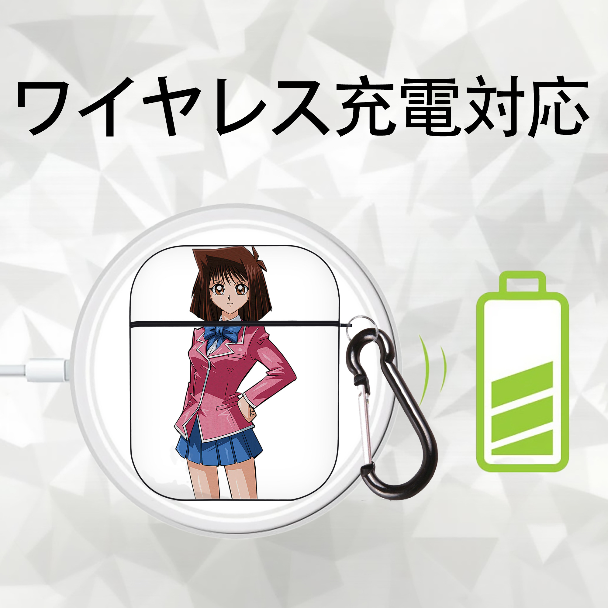 遊☆戯☆王 Yu-Gi-Oh! AirPods 第2世代保護ケース ハードシェル ブラック 耐衝撃・防指紋・カラビナ付き
