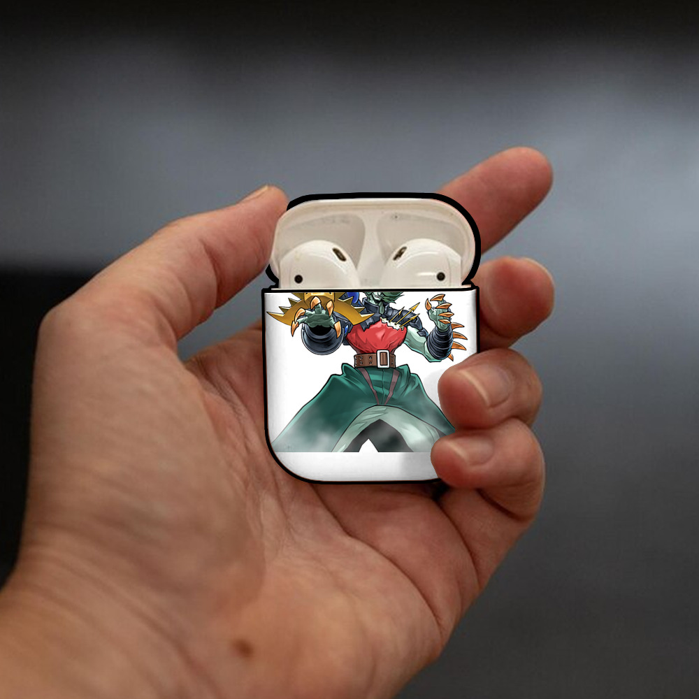 遊☆戯☆王 Yu-Gi-Oh! AirPods 第2世代保護ケース ハードシェル ブラック 耐衝撃・防指紋・カラビナ付き