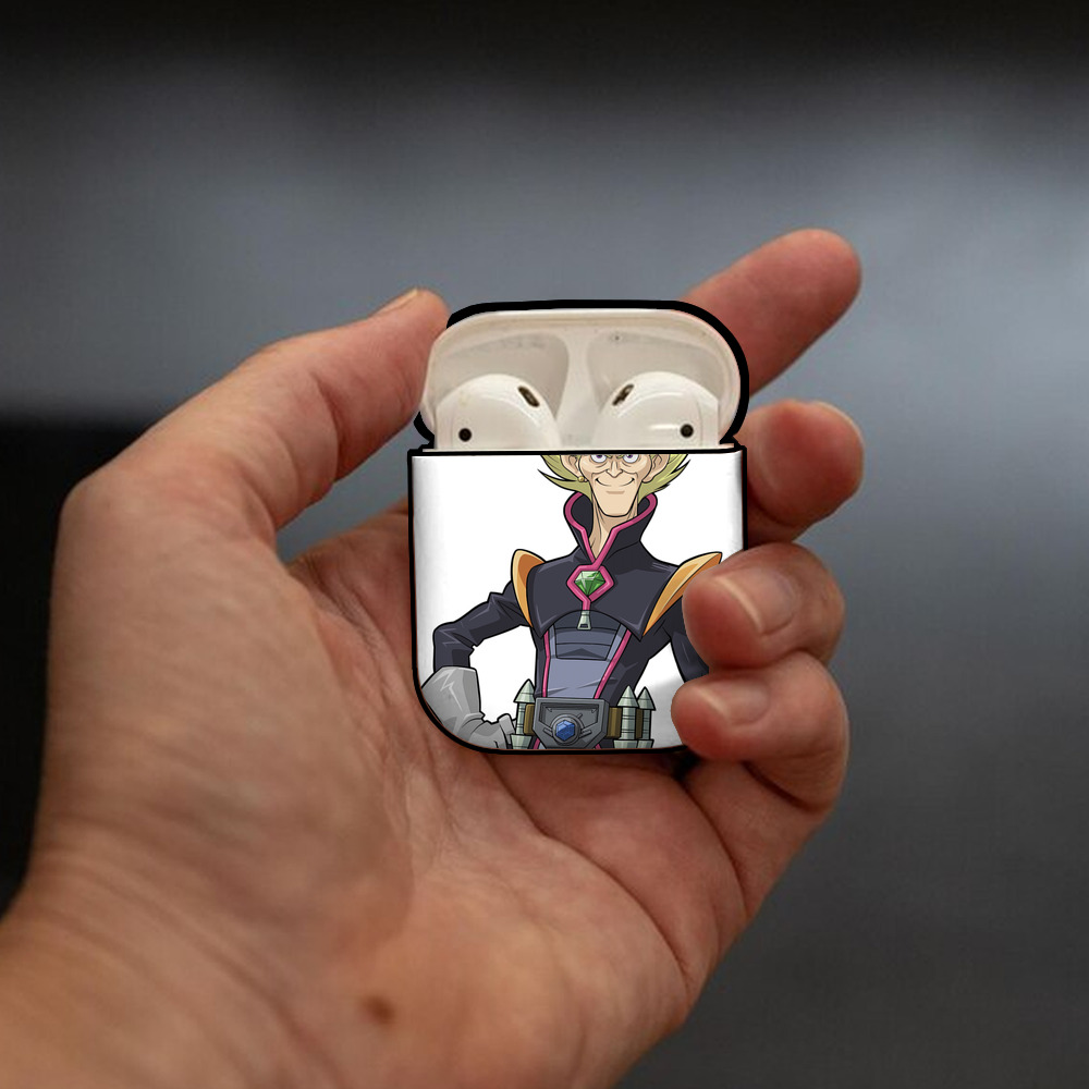 遊☆戯☆王 Yu-Gi-Oh! AirPods 第2世代保護ケース ハードシェル ブラック 耐衝撃・防指紋・カラビナ付き