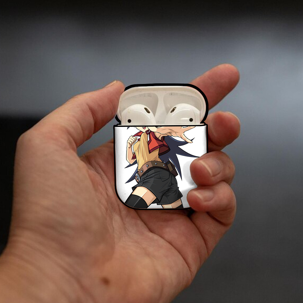 遊☆戯☆王 Yu-Gi-Oh! AirPods 第2世代保護ケース ハードシェル ブラック 耐衝撃・防指紋・カラビナ付き