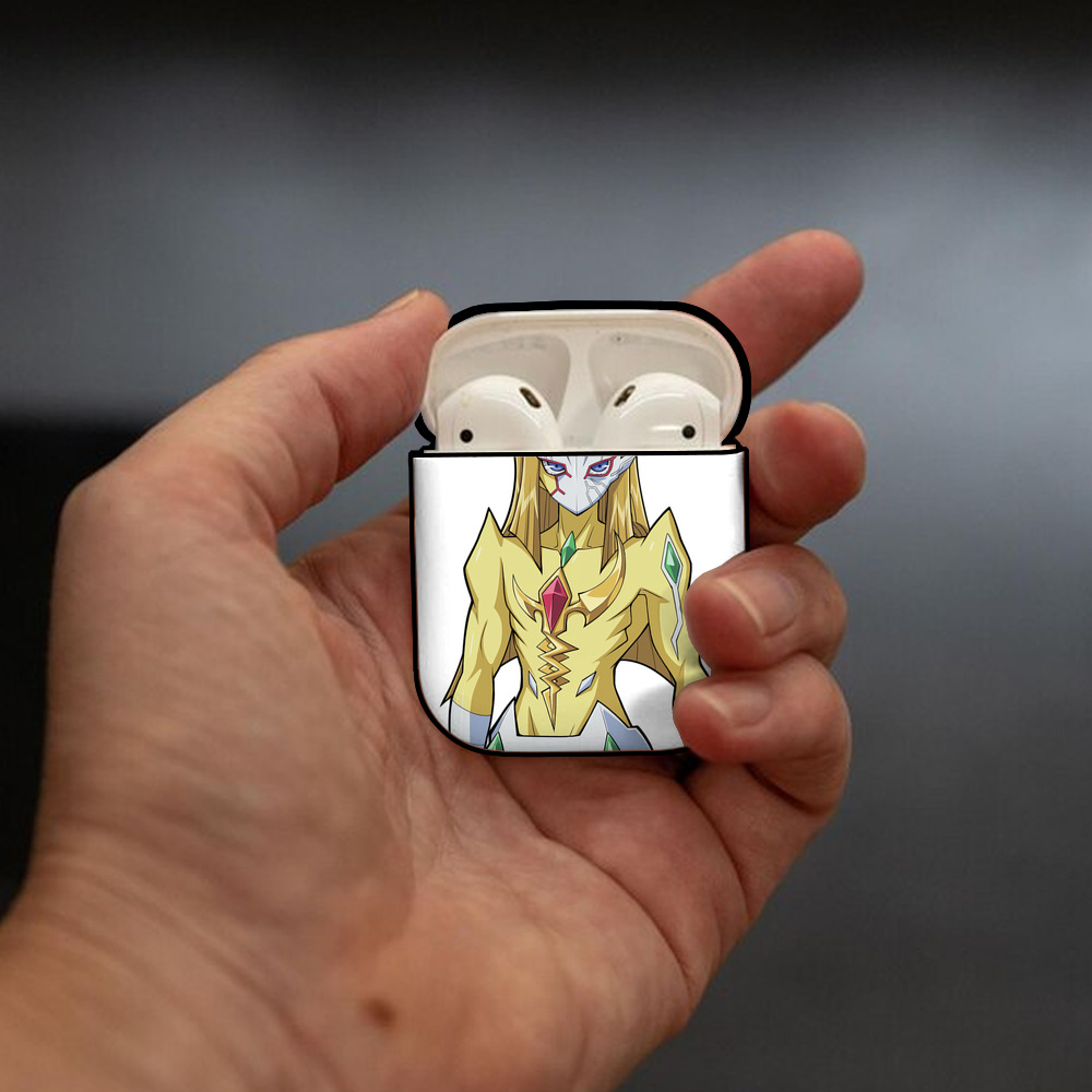 遊☆戯☆王 Yu-Gi-Oh! AirPods 第2世代保護ケース ハードシェル ブラック 耐衝撃・防指紋・カラビナ付き