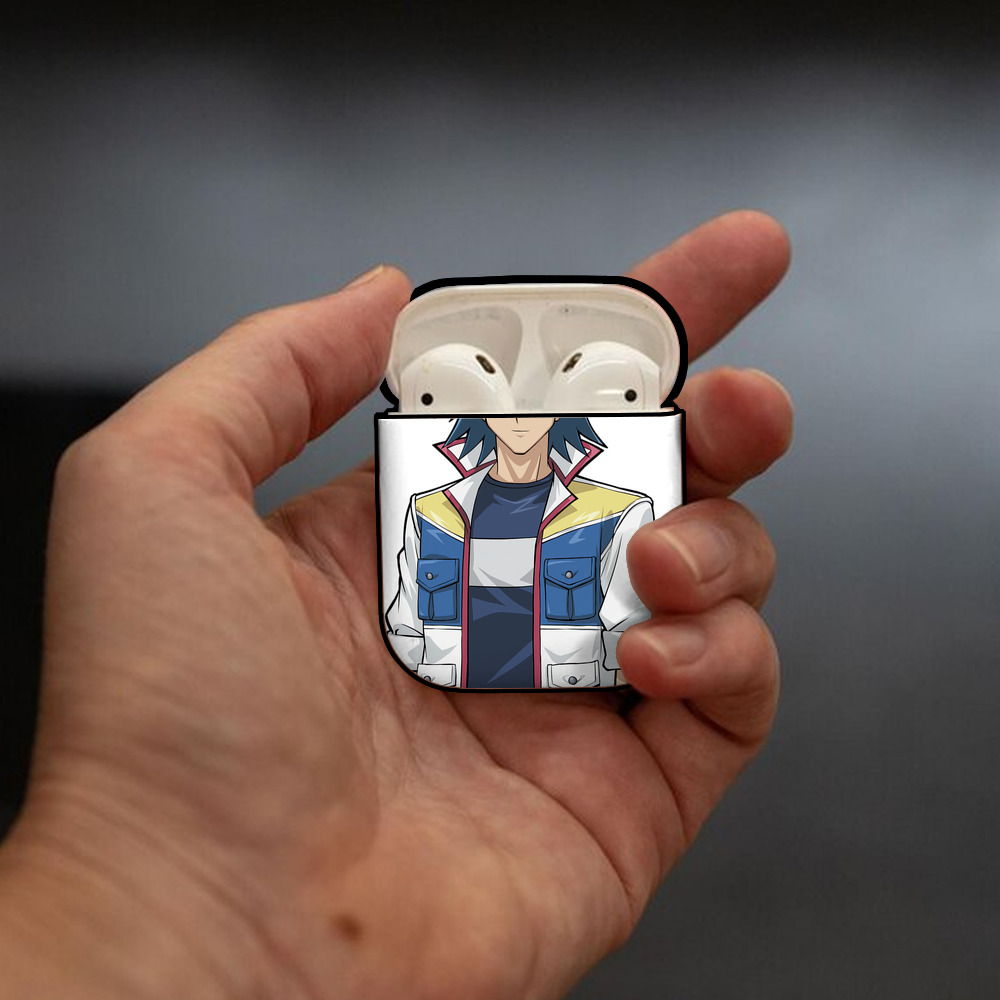 遊☆戯☆王 Yu-Gi-Oh! AirPods 第2世代保護ケース ハードシェル ブラック 耐衝撃・防指紋・カラビナ付き