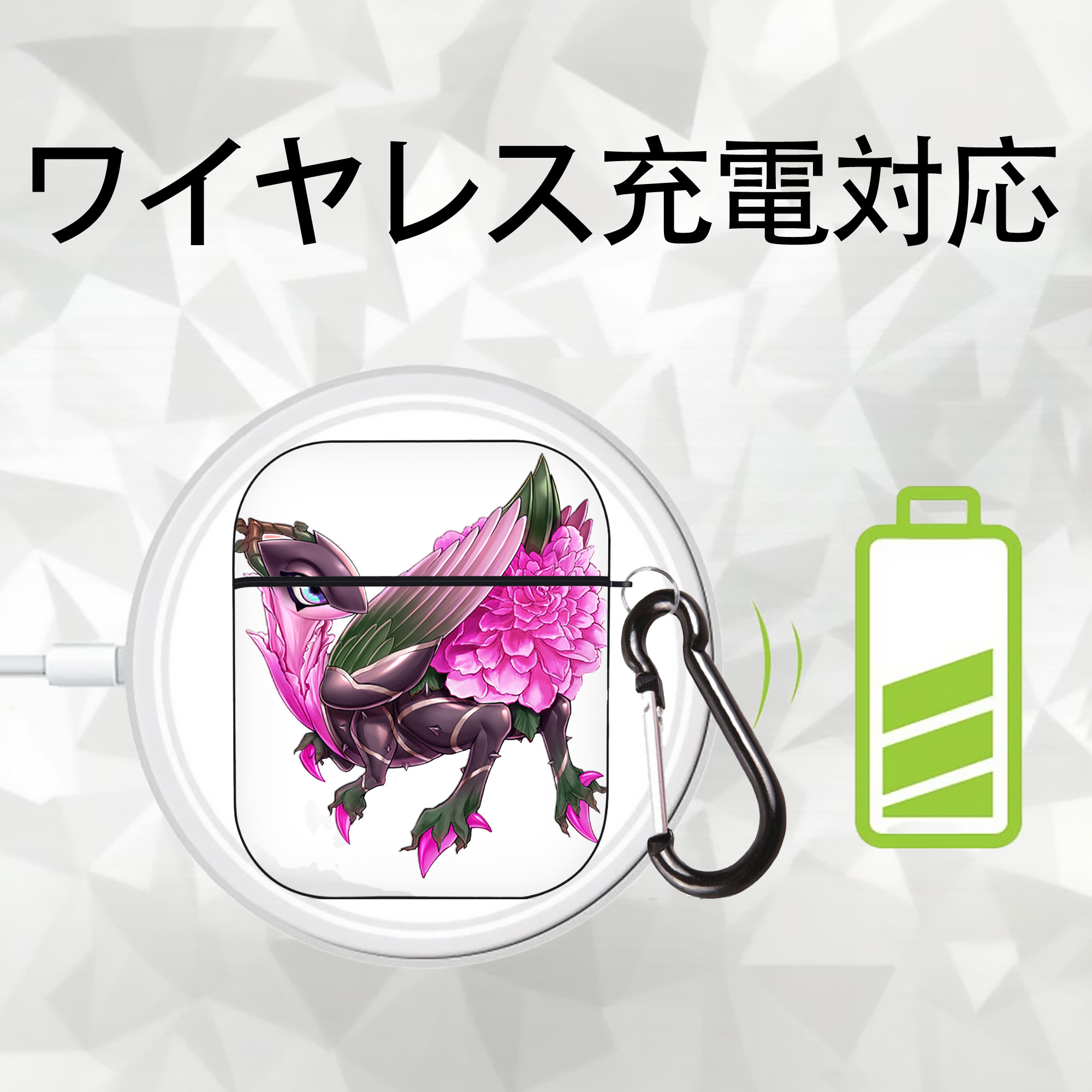 遊☆戯☆王 Yu-Gi-Oh! AirPods 第2世代保護ケース ハードシェル ブラック 耐衝撃・防指紋・カラビナ付き
