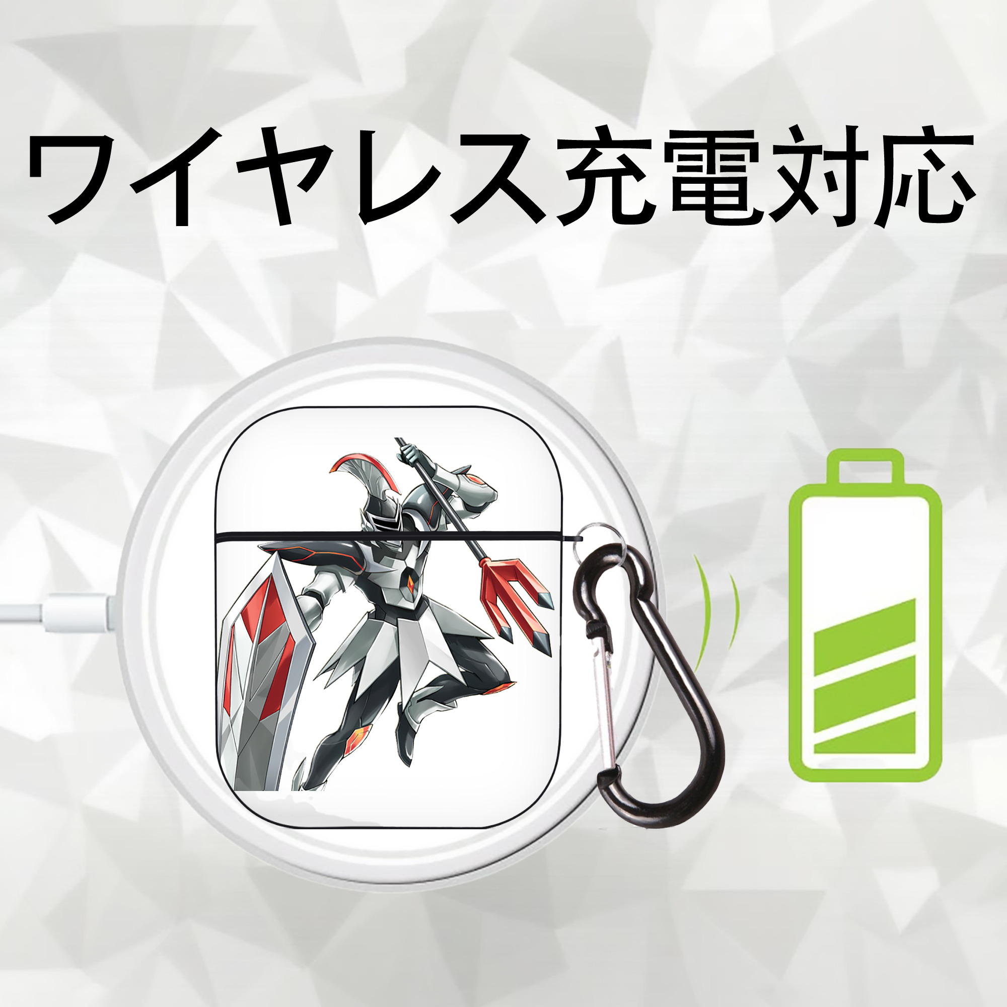 遊☆戯☆王 Yu-Gi-Oh! AirPods 第2世代保護ケース ハードシェル ブラック 耐衝撃・防指紋・カラビナ付き