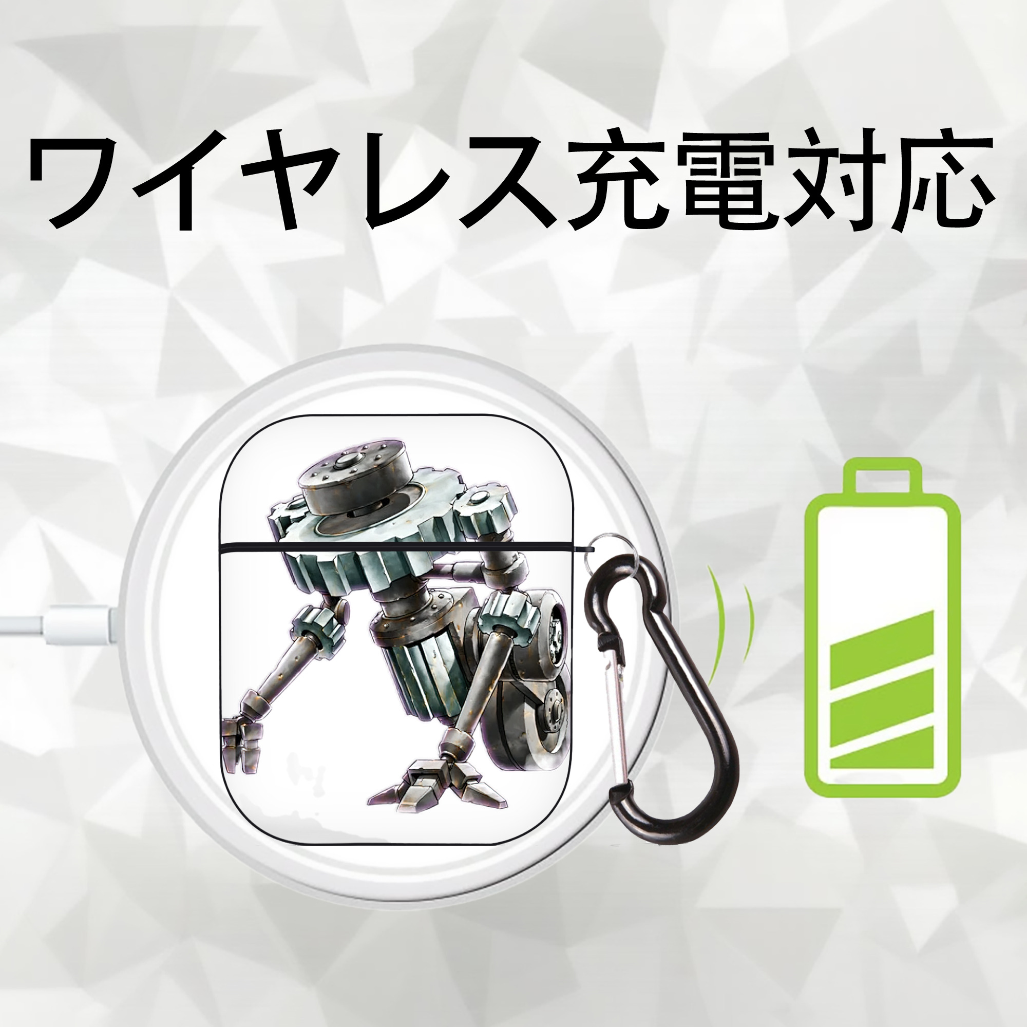遊☆戯☆王 Yu-Gi-Oh! AirPods 第2世代保護ケース ハードシェル ブラック 耐衝撃・防指紋・カラビナ付き