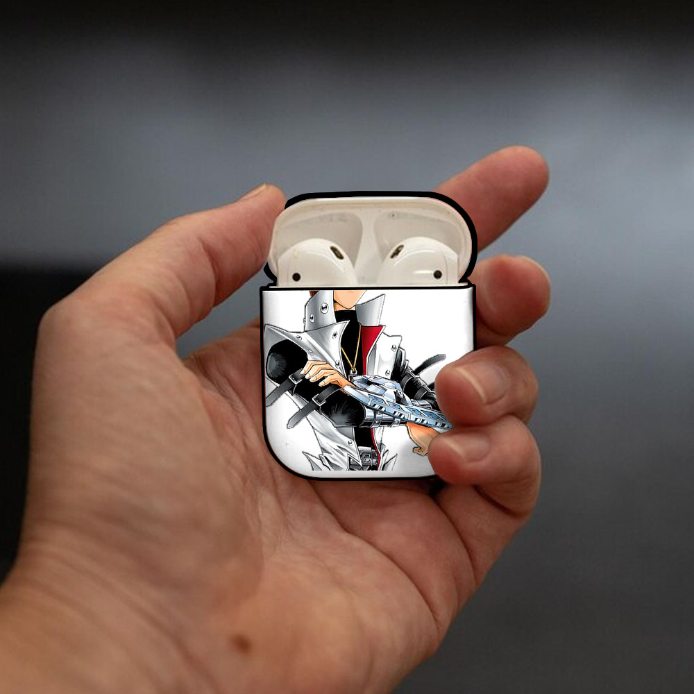 遊☆戯☆王 Yu-Gi-Oh! AirPods 第2世代保護ケース ハードシェル ブラック 耐衝撃・防指紋・カラビナ付き