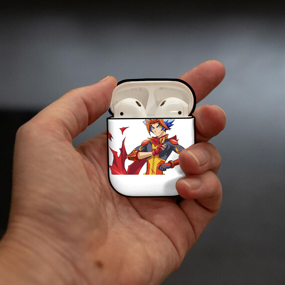 遊☆戯☆王 Yu-Gi-Oh! AirPods 第2世代保護ケース ハードシェル ブラック 耐衝撃・防指紋・カラビナ付き