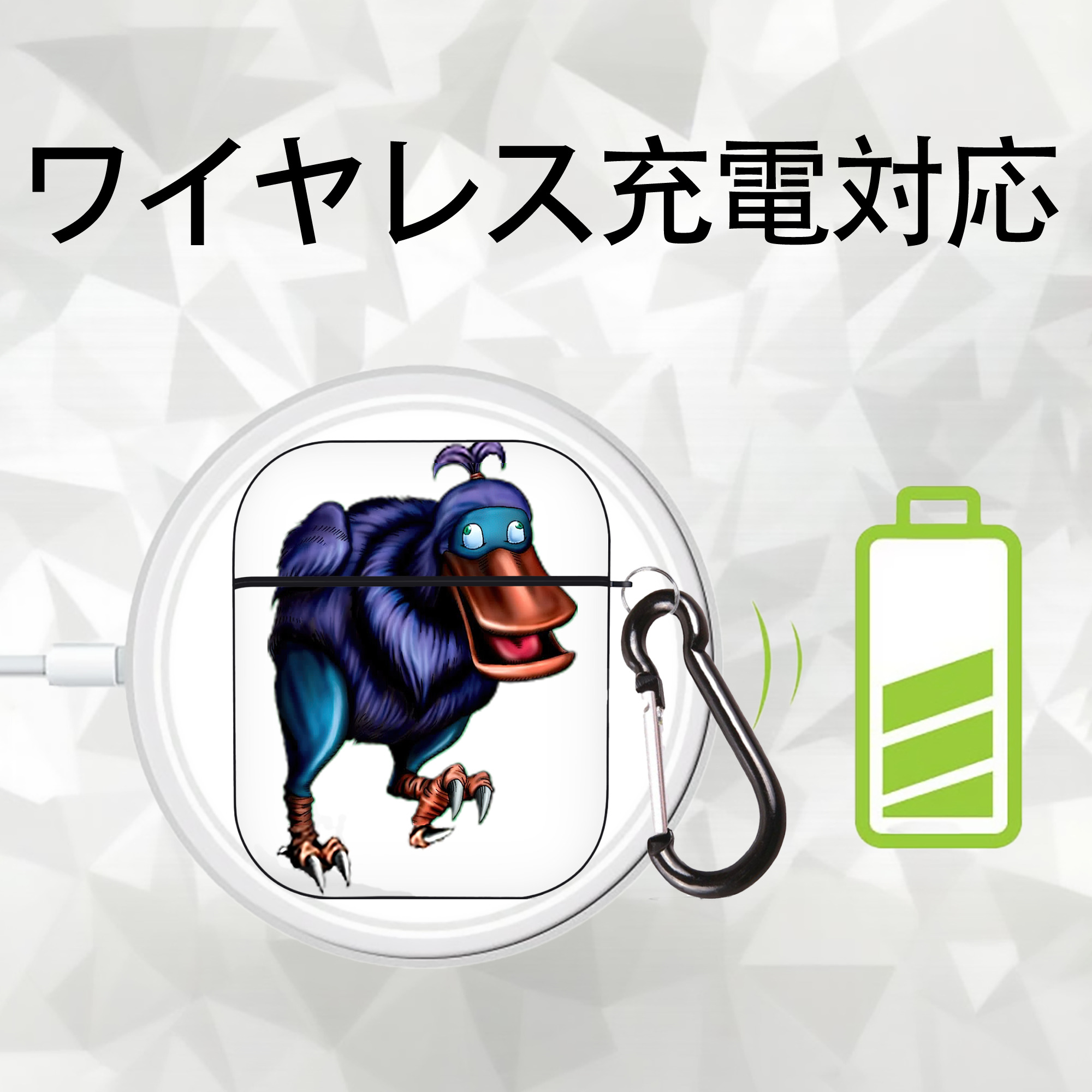 遊☆戯☆王 Yu-Gi-Oh! AirPods 第2世代保護ケース ハードシェル ブラック 耐衝撃・防指紋・カラビナ付き