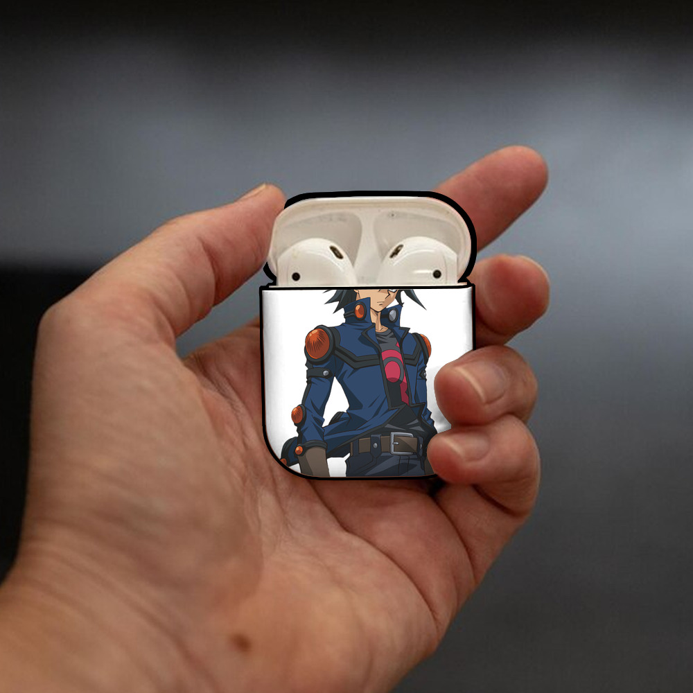 遊☆戯☆王 Yu-Gi-Oh! AirPods 第2世代保護ケース ハードシェル ブラック 耐衝撃・防指紋・カラビナ付き