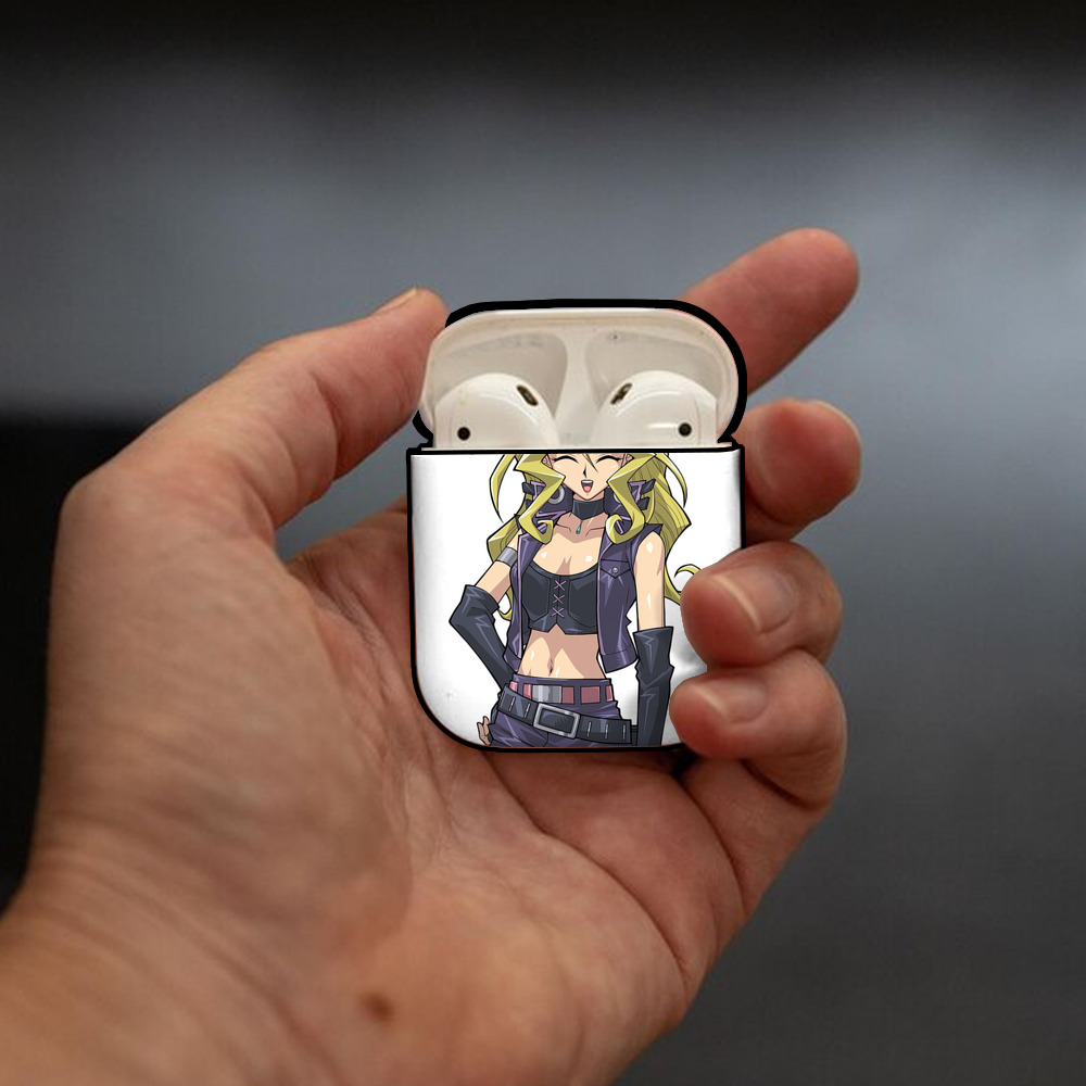 遊☆戯☆王 Yu-Gi-Oh! AirPods 第2世代保護ケース ハードシェル ブラック 耐衝撃・防指紋・カラビナ付き