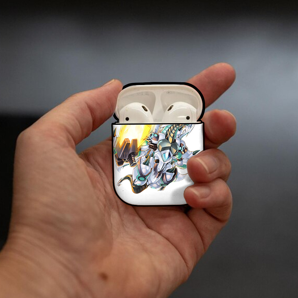 遊☆戯☆王 Yu-Gi-Oh! AirPods 第2世代保護ケース ハードシェル ブラック 耐衝撃・防指紋・カラビナ付き