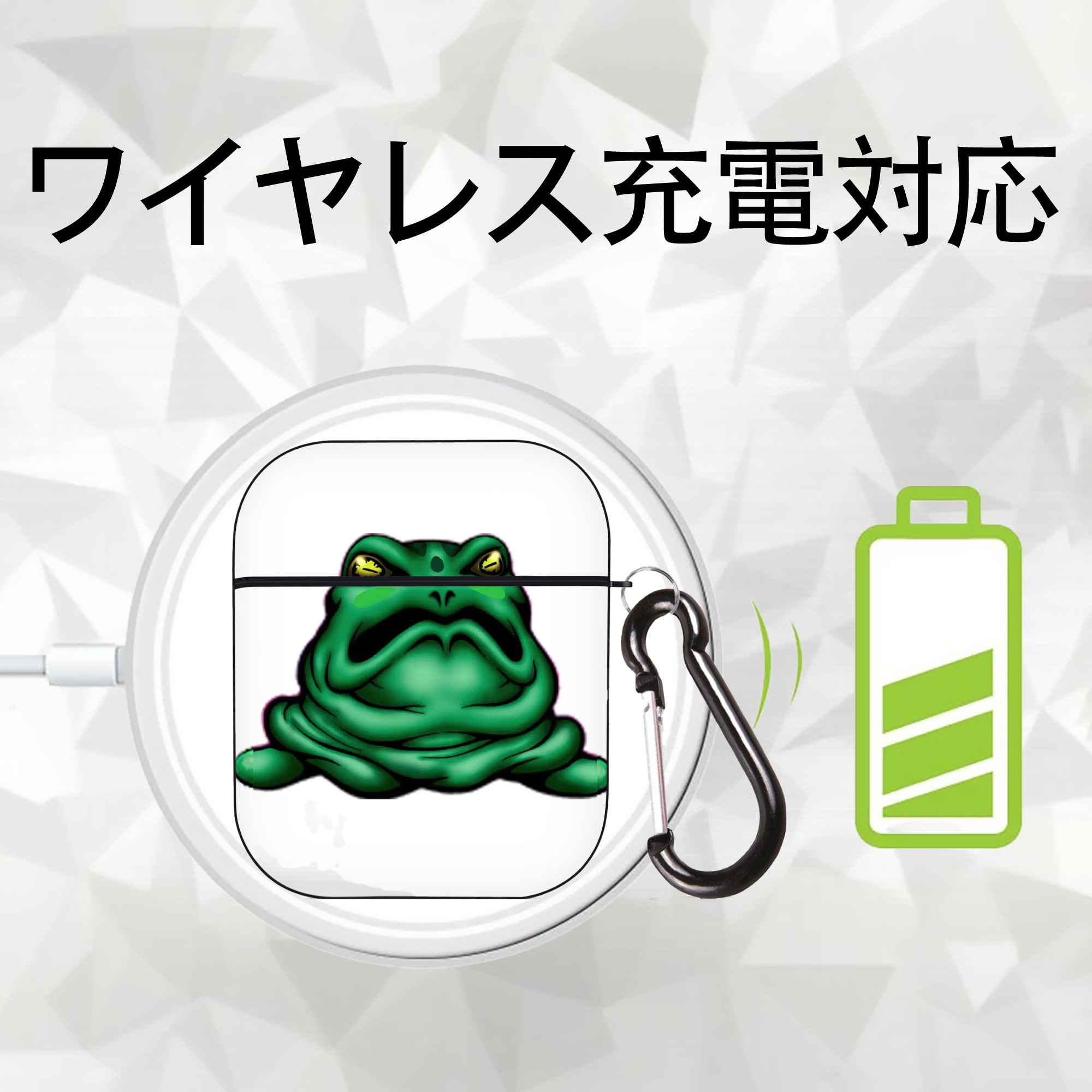 遊☆戯☆王 Yu-Gi-Oh! AirPods 第2世代保護ケース ハードシェル ブラック 耐衝撃・防指紋・カラビナ付き