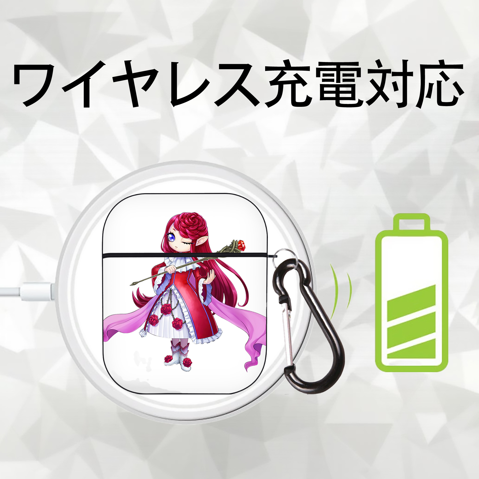 遊☆戯☆王 Yu-Gi-Oh! AirPods 第2世代保護ケース ハードシェル ブラック 耐衝撃・防指紋・カラビナ付き