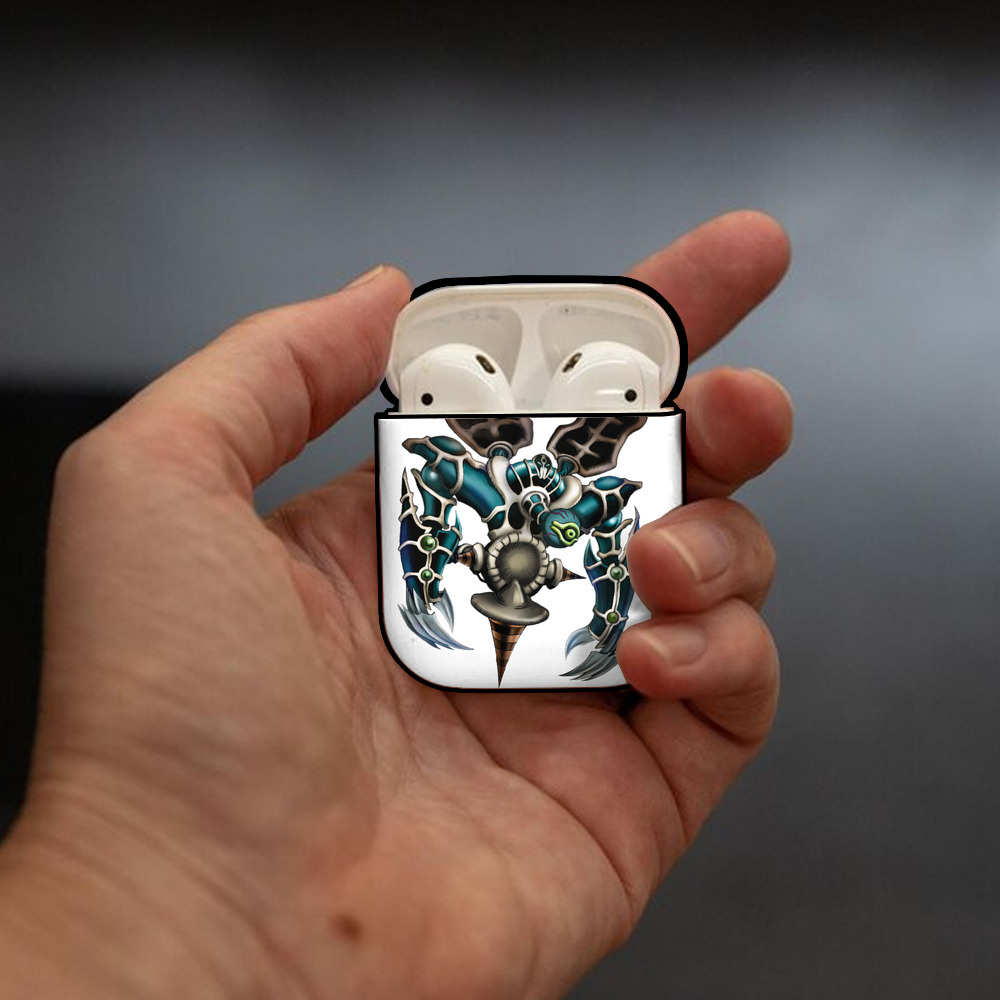 遊☆戯☆王 Yu-Gi-Oh! AirPods 第2世代保護ケース ハードシェル ブラック 耐衝撃・防指紋・カラビナ付き