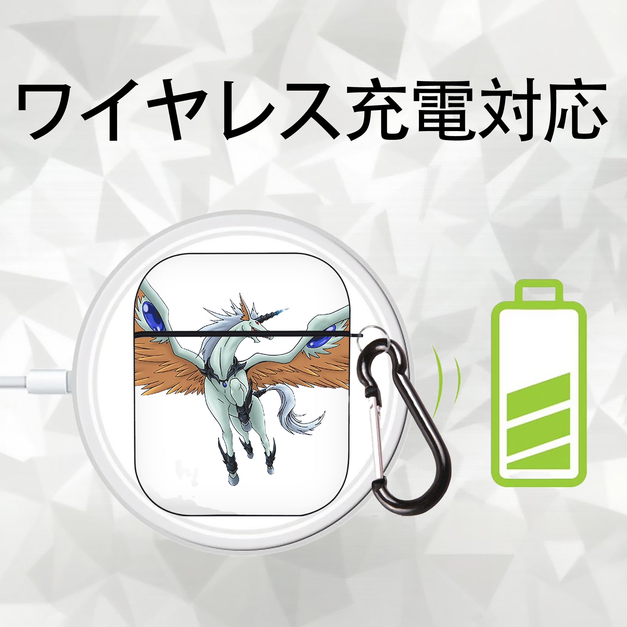 遊☆戯☆王 Yu-Gi-Oh! AirPods 第2世代保護ケース ハードシェル ブラック 耐衝撃・防指紋・カラビナ付き