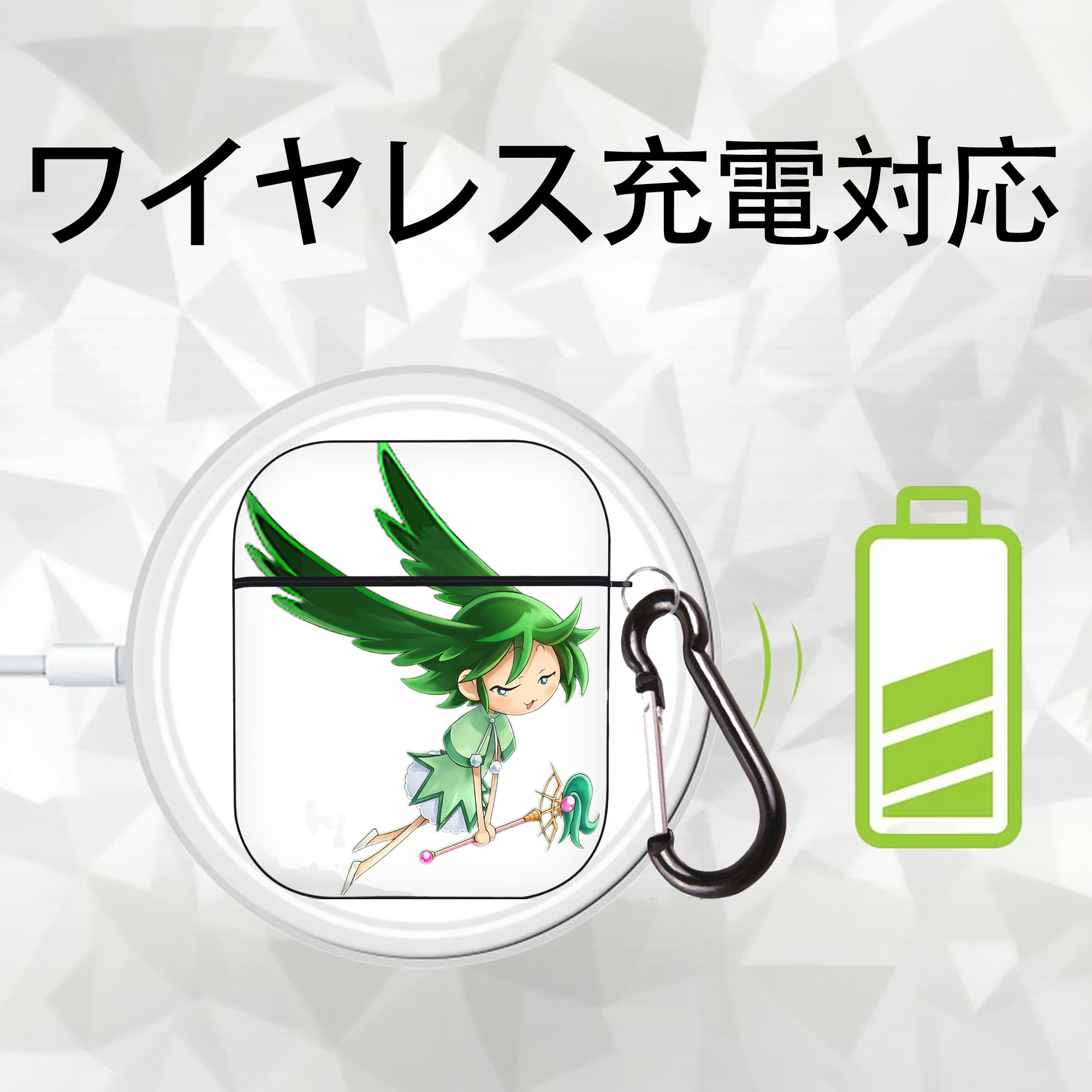 遊☆戯☆王 Yu-Gi-Oh! AirPods 第2世代保護ケース ハードシェル ブラック 耐衝撃・防指紋・カラビナ付き
