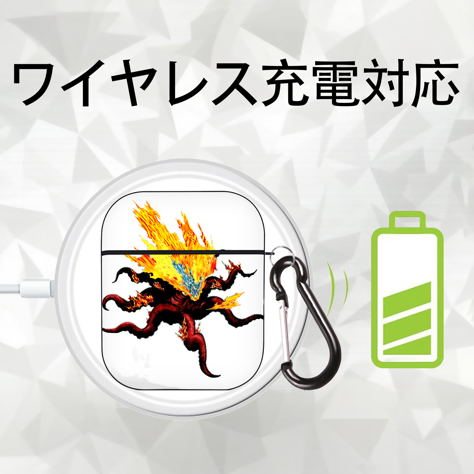 遊☆戯☆王 Yu-Gi-Oh! AirPods 第2世代保護ケース ハードシェル ブラック 耐衝撃・防指紋・カラビナ付き