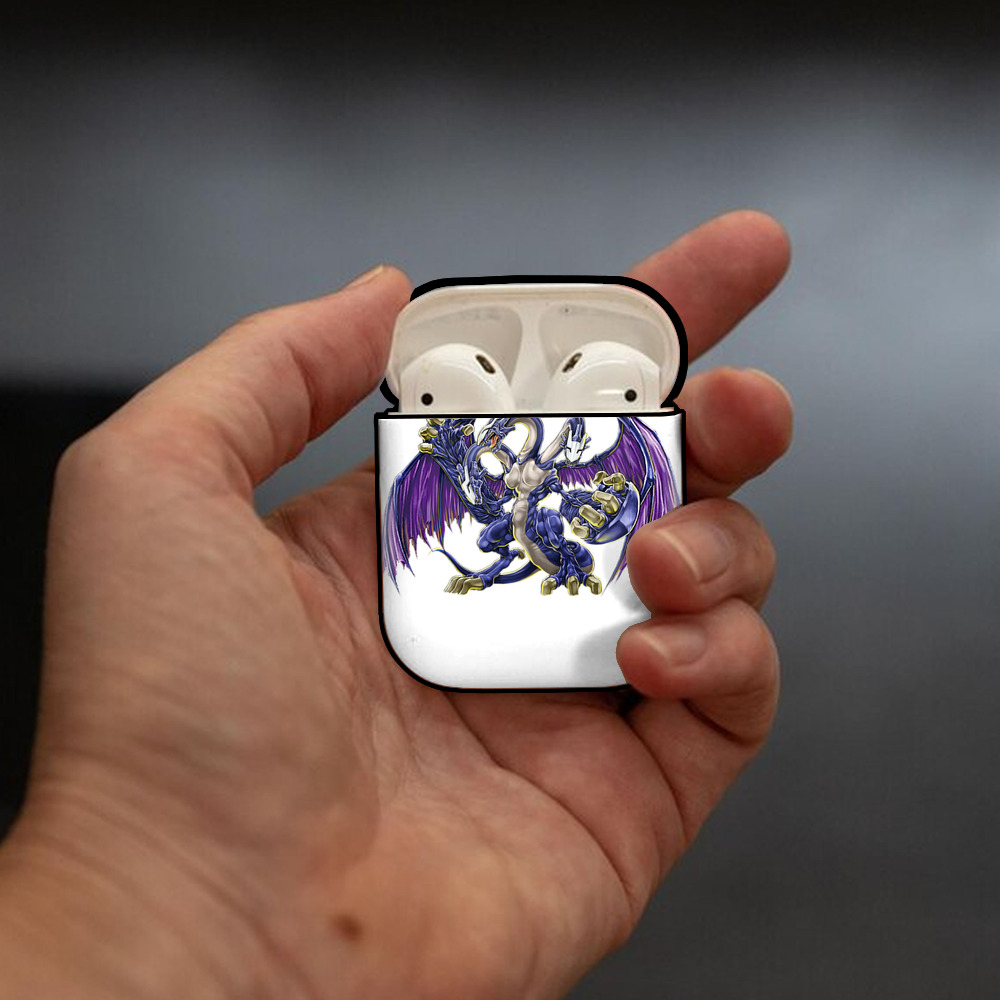 遊☆戯☆王 Yu-Gi-Oh! AirPods 第2世代保護ケース ハードシェル ブラック 耐衝撃・防指紋・カラビナ付き