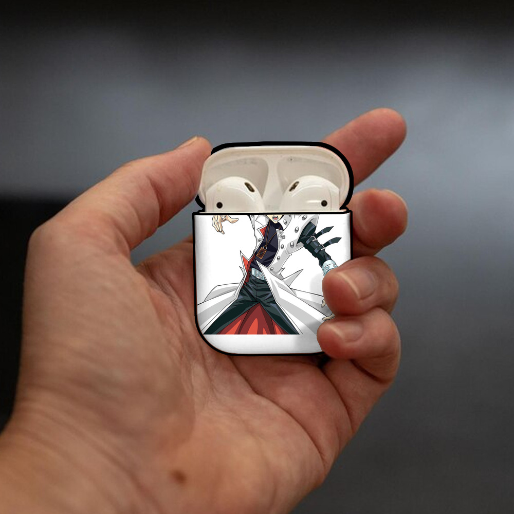 遊☆戯☆王 Yu-Gi-Oh! AirPods 第2世代保護ケース ハードシェル ブラック 耐衝撃・防指紋・カラビナ付き