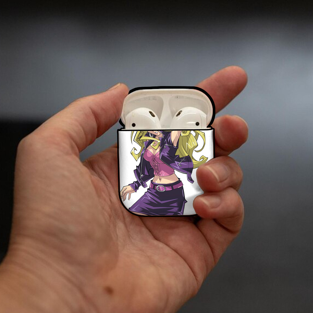 遊☆戯☆王 Yu-Gi-Oh! AirPods 第2世代保護ケース ハードシェル ブラック 耐衝撃・防指紋・カラビナ付き