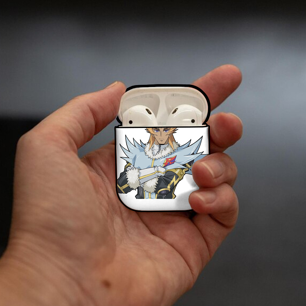 遊☆戯☆王 Yu-Gi-Oh! AirPods 第2世代保護ケース ハードシェル ブラック 耐衝撃・防指紋・カラビナ付き
