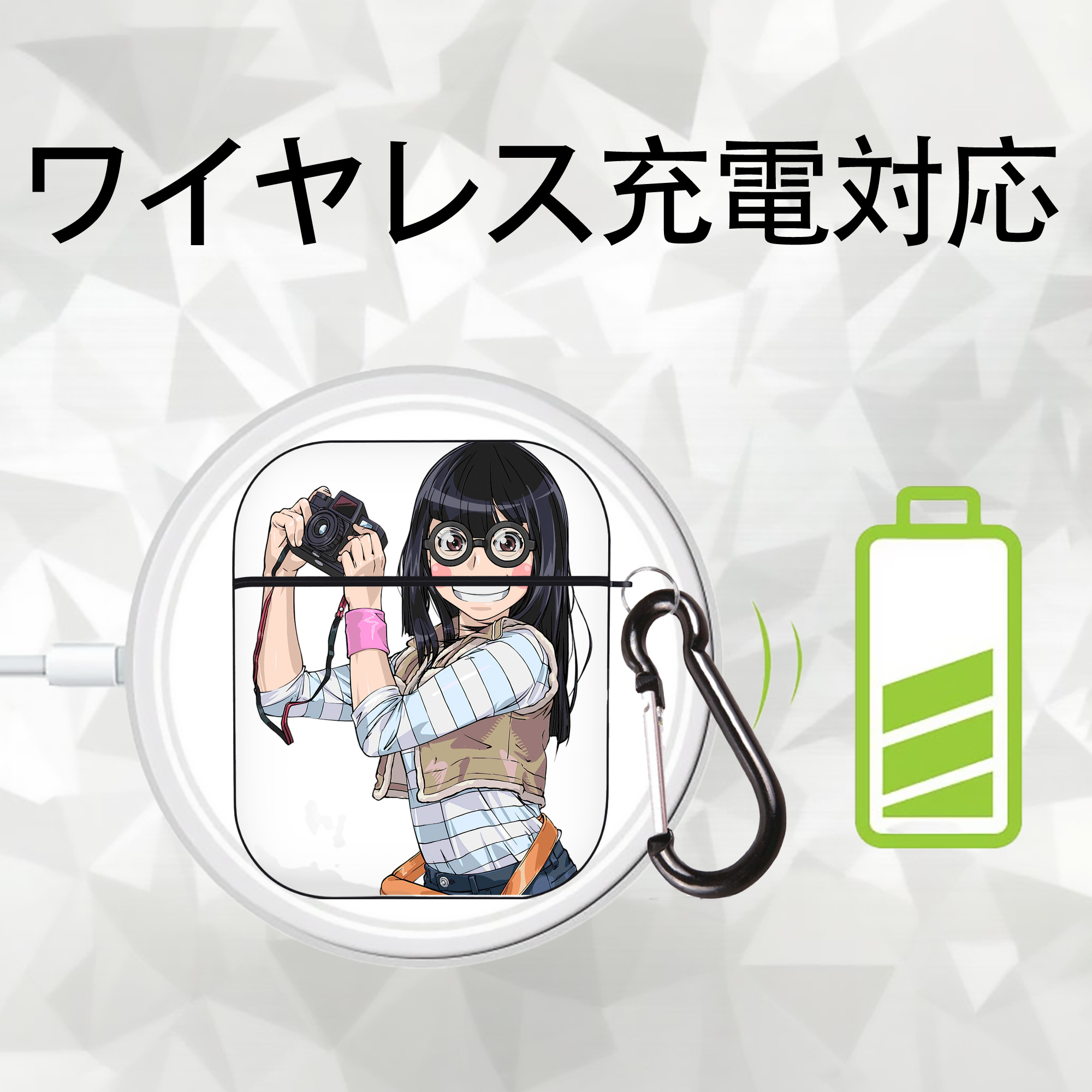 遊☆戯☆王 Yu-Gi-Oh! AirPods 第2世代保護ケース ハードシェル ブラック 耐衝撃・防指紋・カラビナ付き
