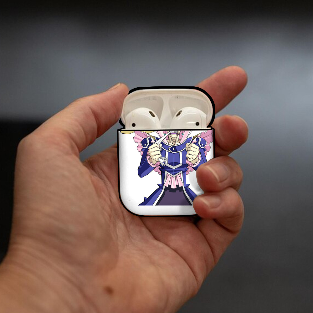 遊☆戯☆王 Yu-Gi-Oh! AirPods 第2世代保護ケース ハードシェル ブラック 耐衝撃・防指紋・カラビナ付き